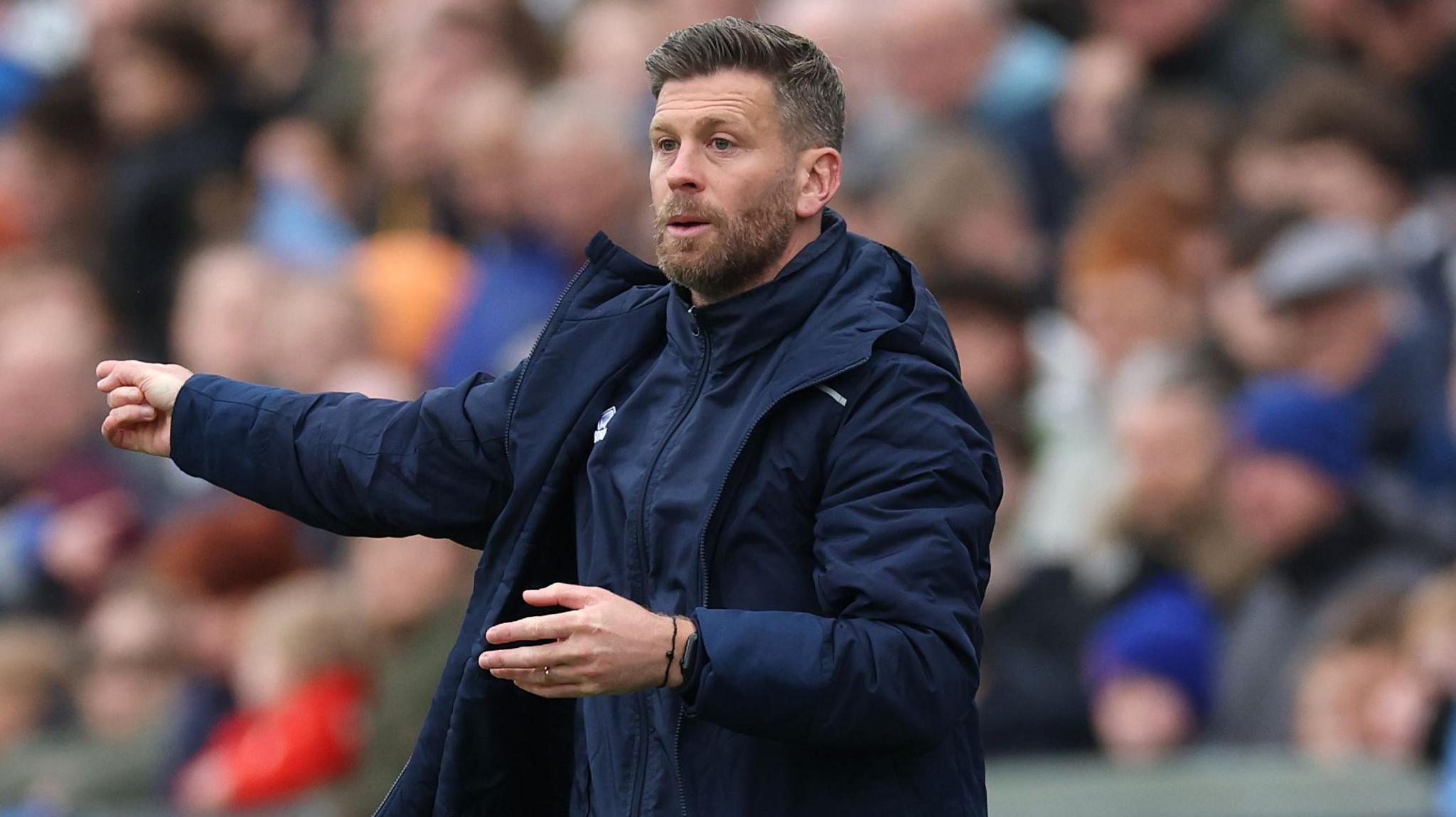 Boreham Wood boss Luke Garrard during his side's play-off match against Carlisle United