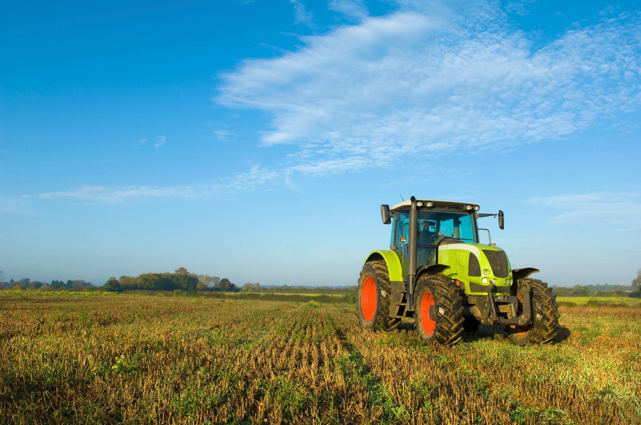 Tractor in field