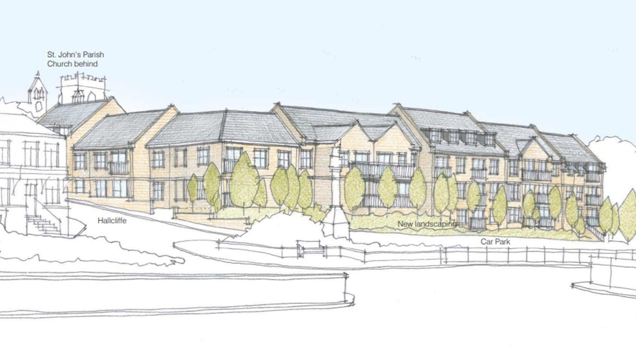 Drawing of plans for retirement village 