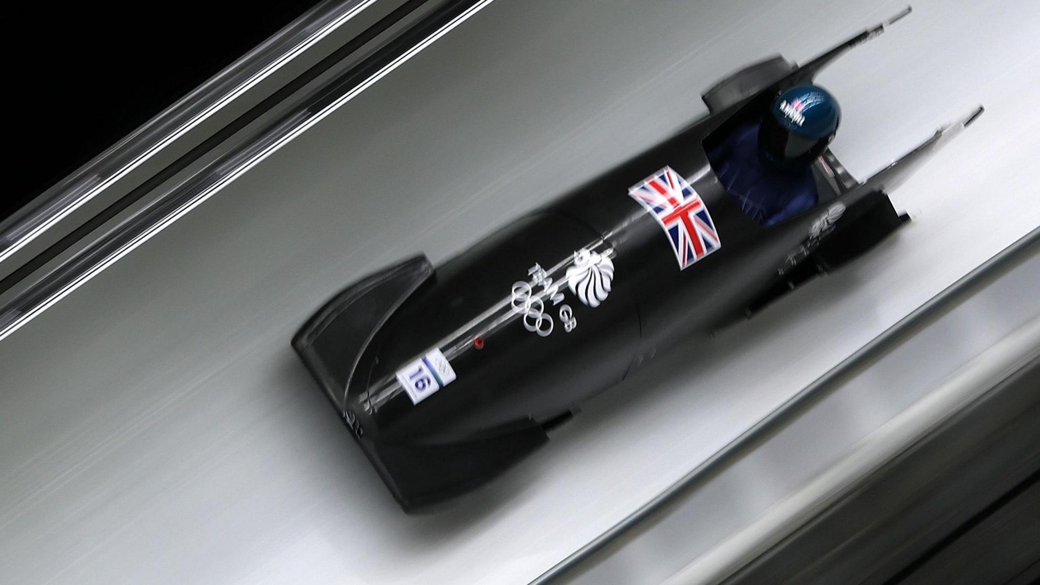 Adele Nicoll guides her monobob at the 2026 Winter Olympics