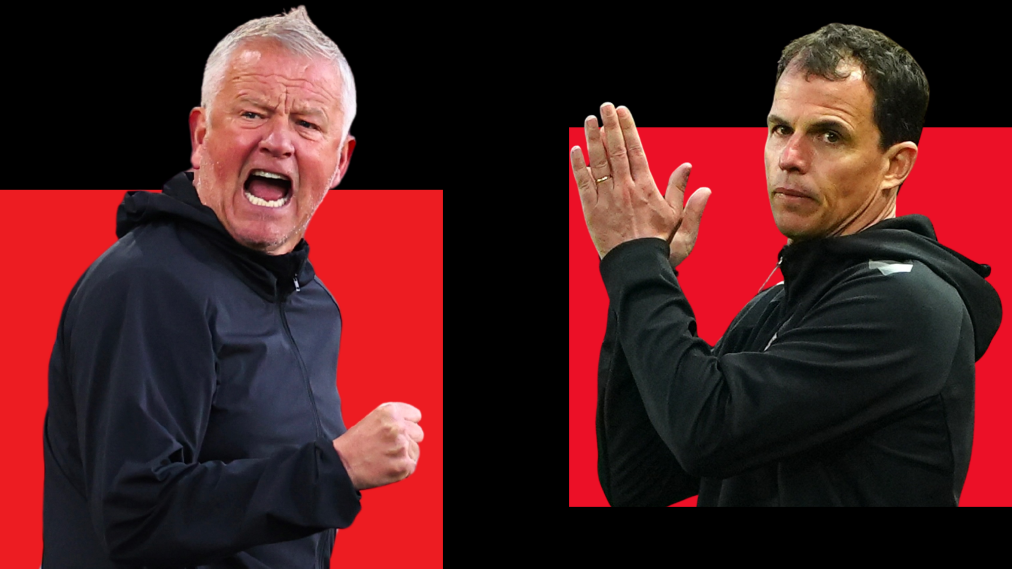 Sheffield United boss Chris Wilder and Sunderland counterpart Regis Le Bris