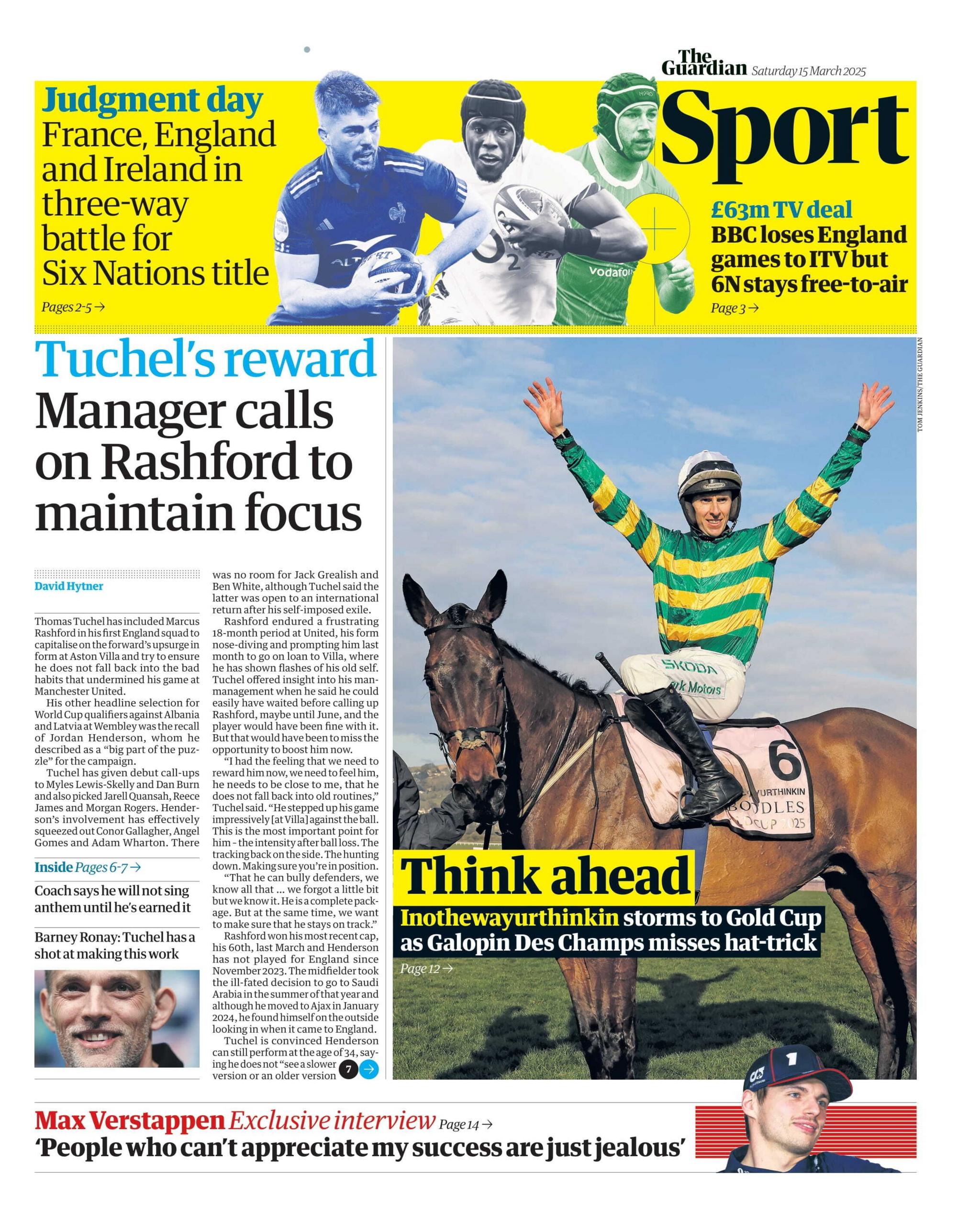 Guardian back page