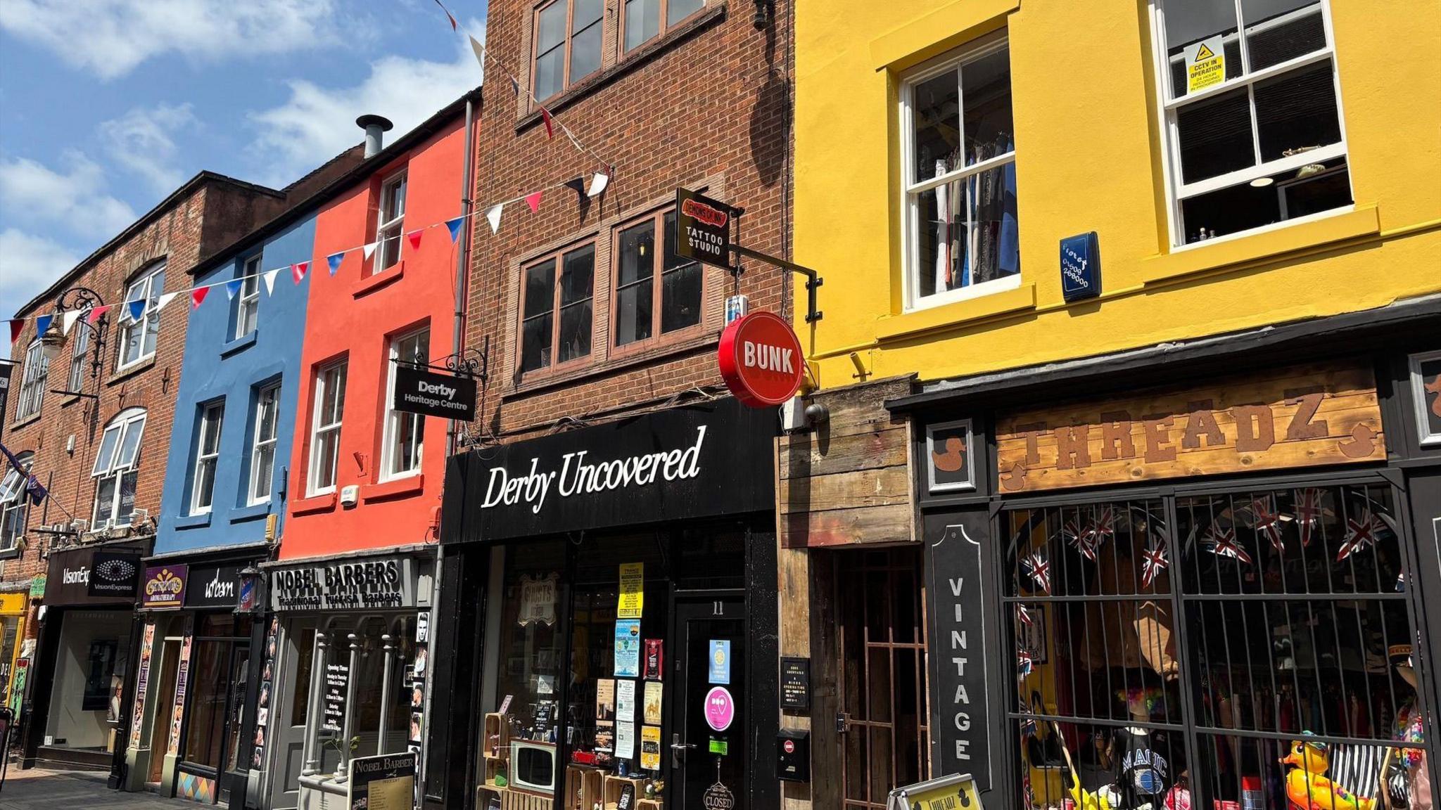Repainted buildings in Sadler Gate