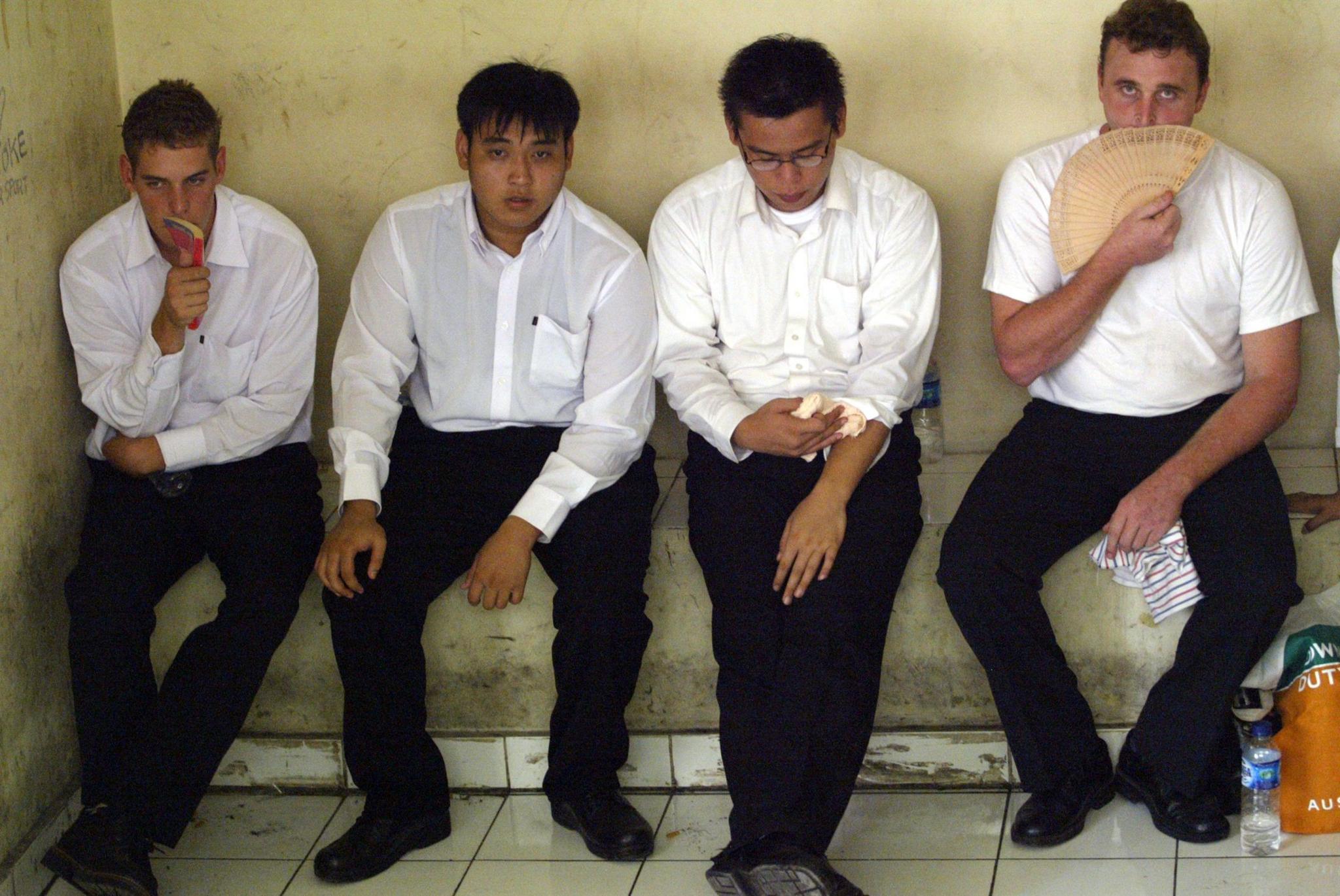 Matthew Norman, Tan Duc Nguyen, Si Yi Chen and Martin Stephens in a cell as they awaited trial in 2005.