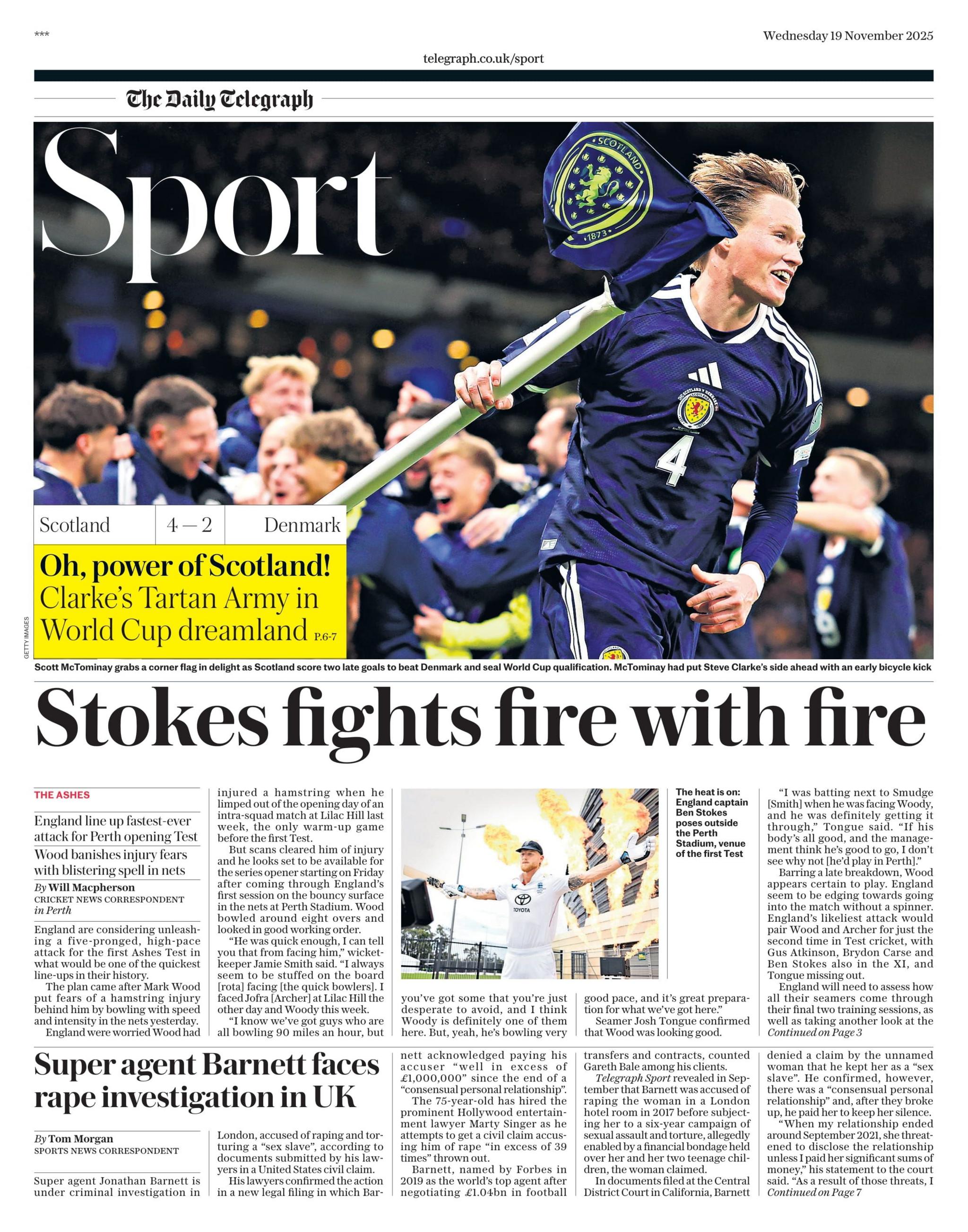 The Telegraph sports section 