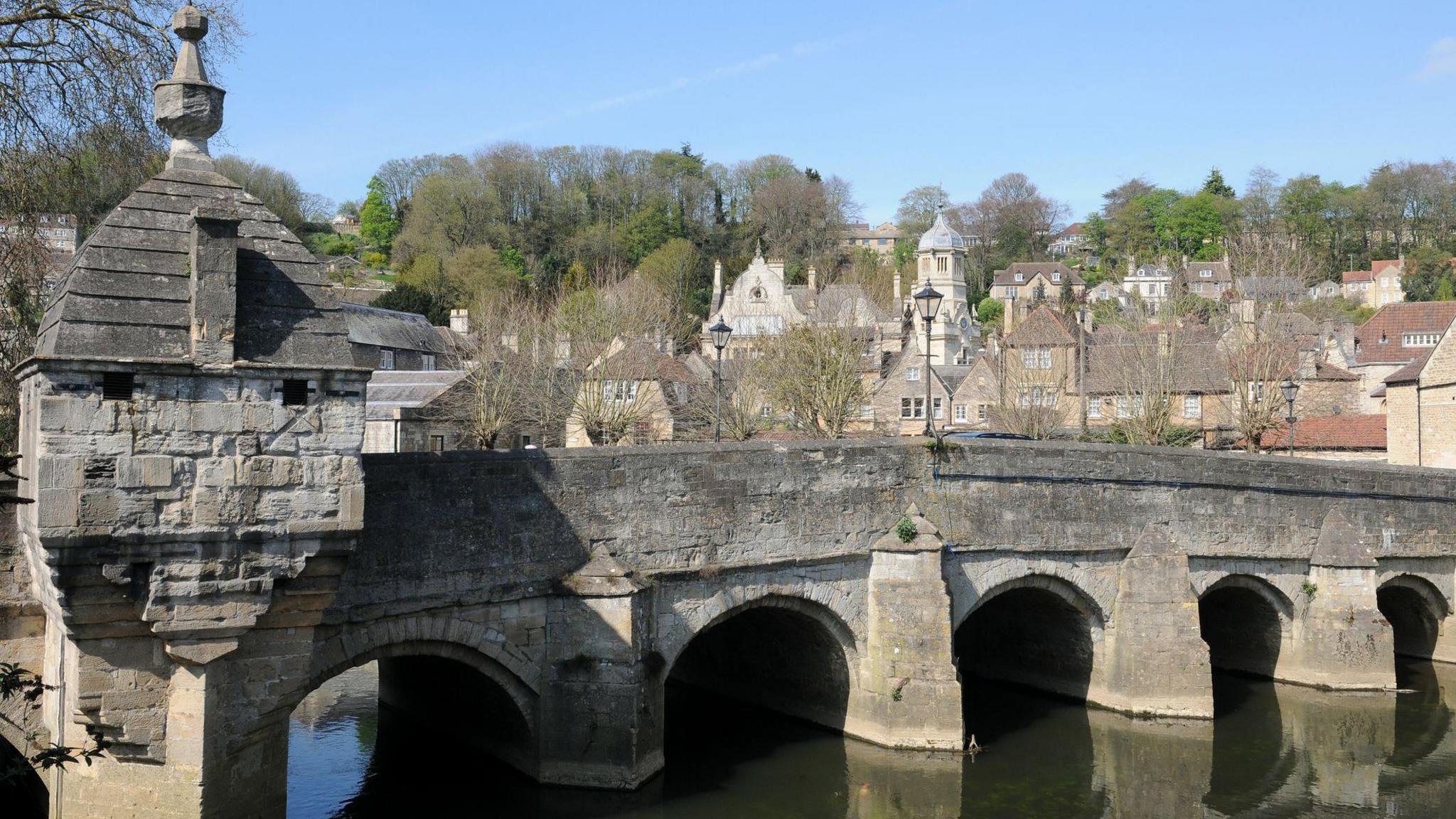 Bradford on Avon town bridge in Wiltshire