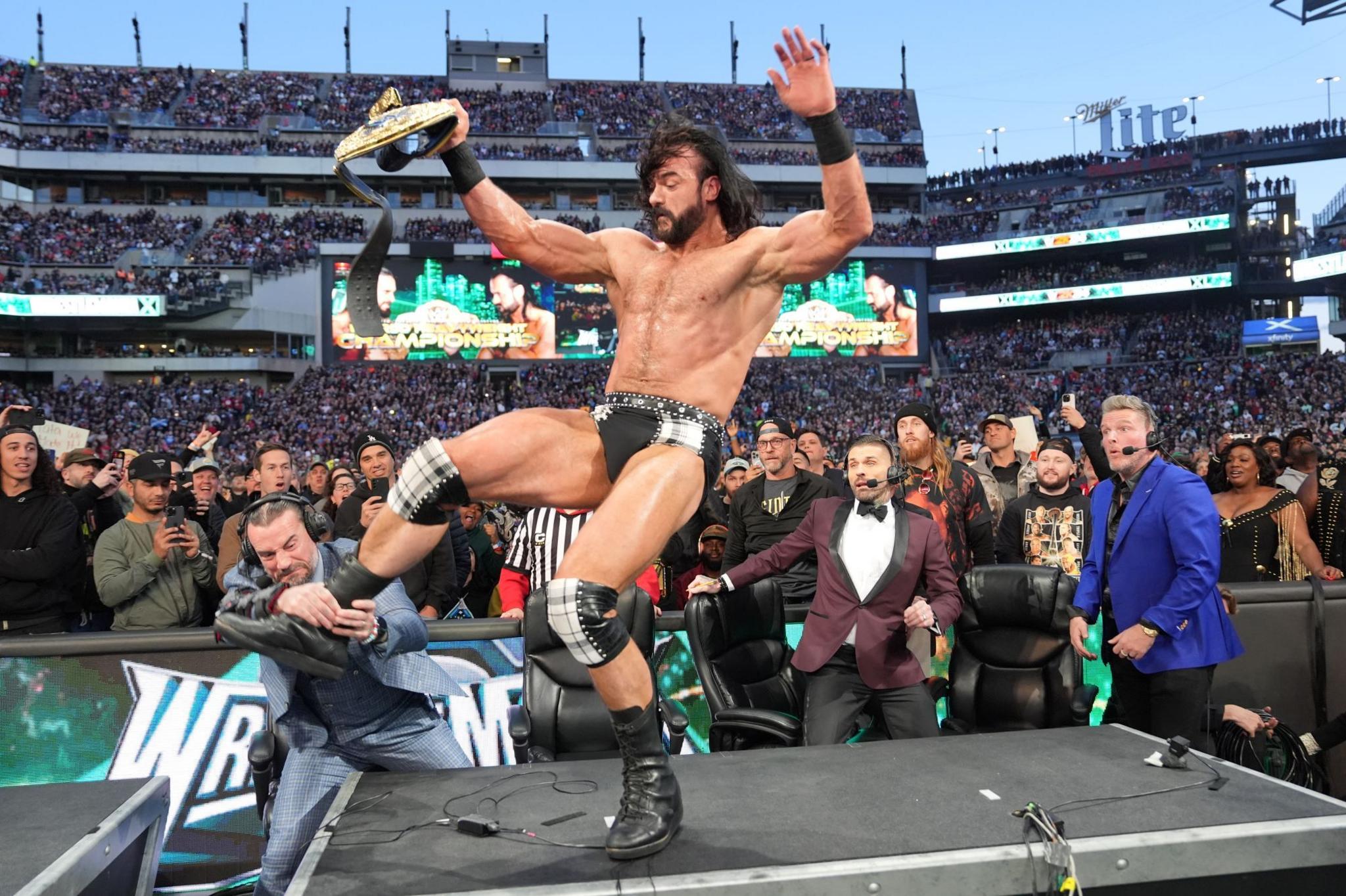 CM Punk and Drew McIntyre at Wrestlemania 40