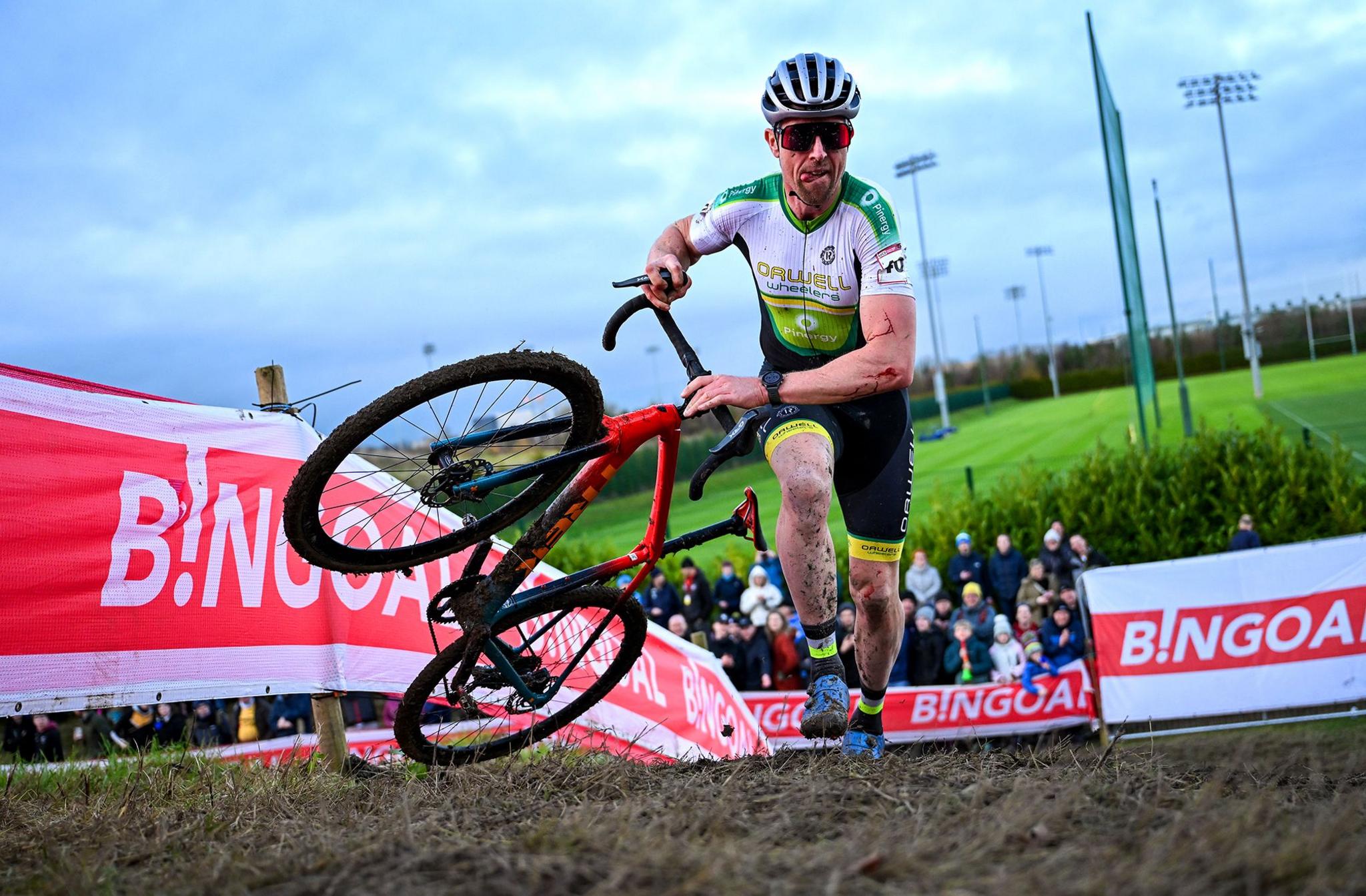 Ronan O'Flynn of Ireland during the Men's Elite race at the UCI Cyclo-cross World Cup on the Sport Ireland Campus in Dublin.