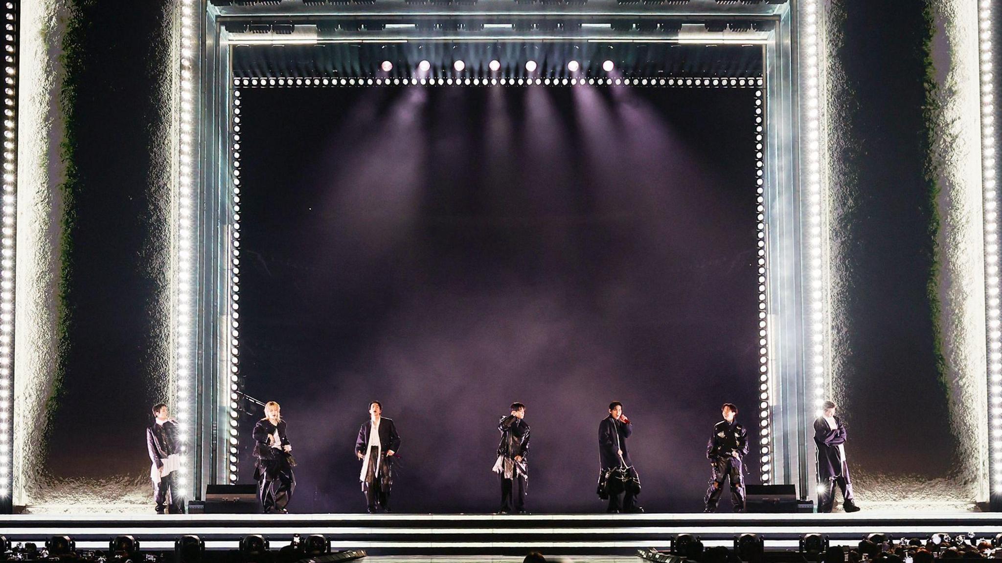 BTS performing in Gwanghwamun Square.