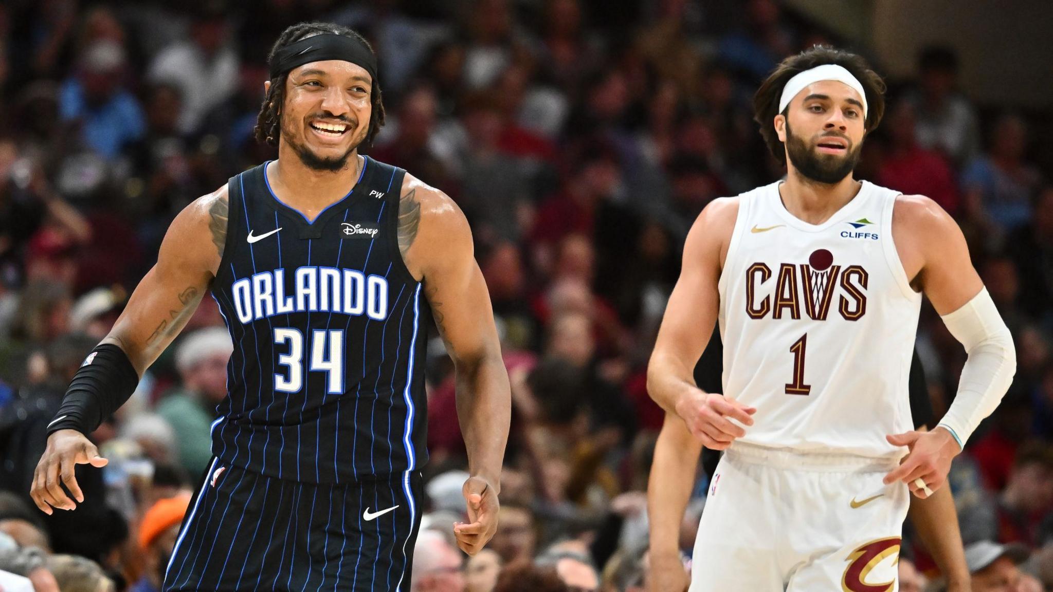 Orlando Magic and Cleveland Cavaliers in NBA action