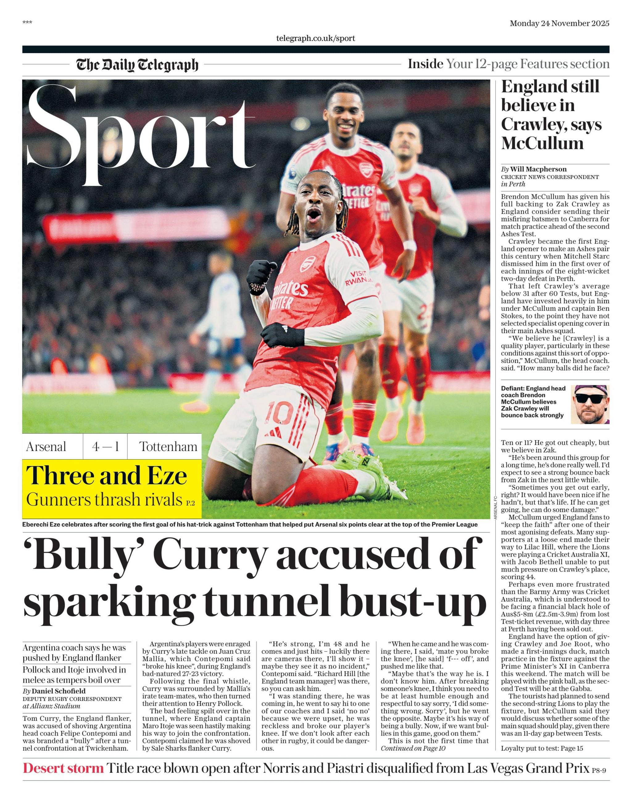 Telegraph sports section