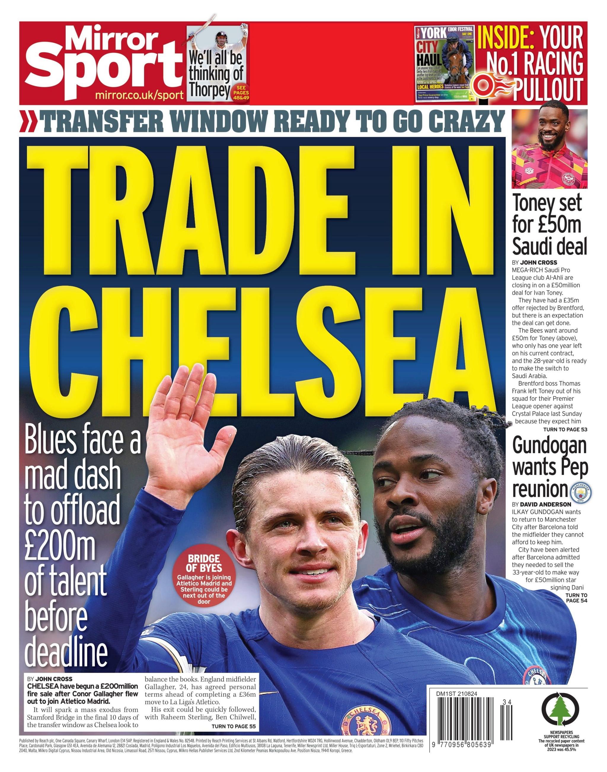 Daily Mirror back page