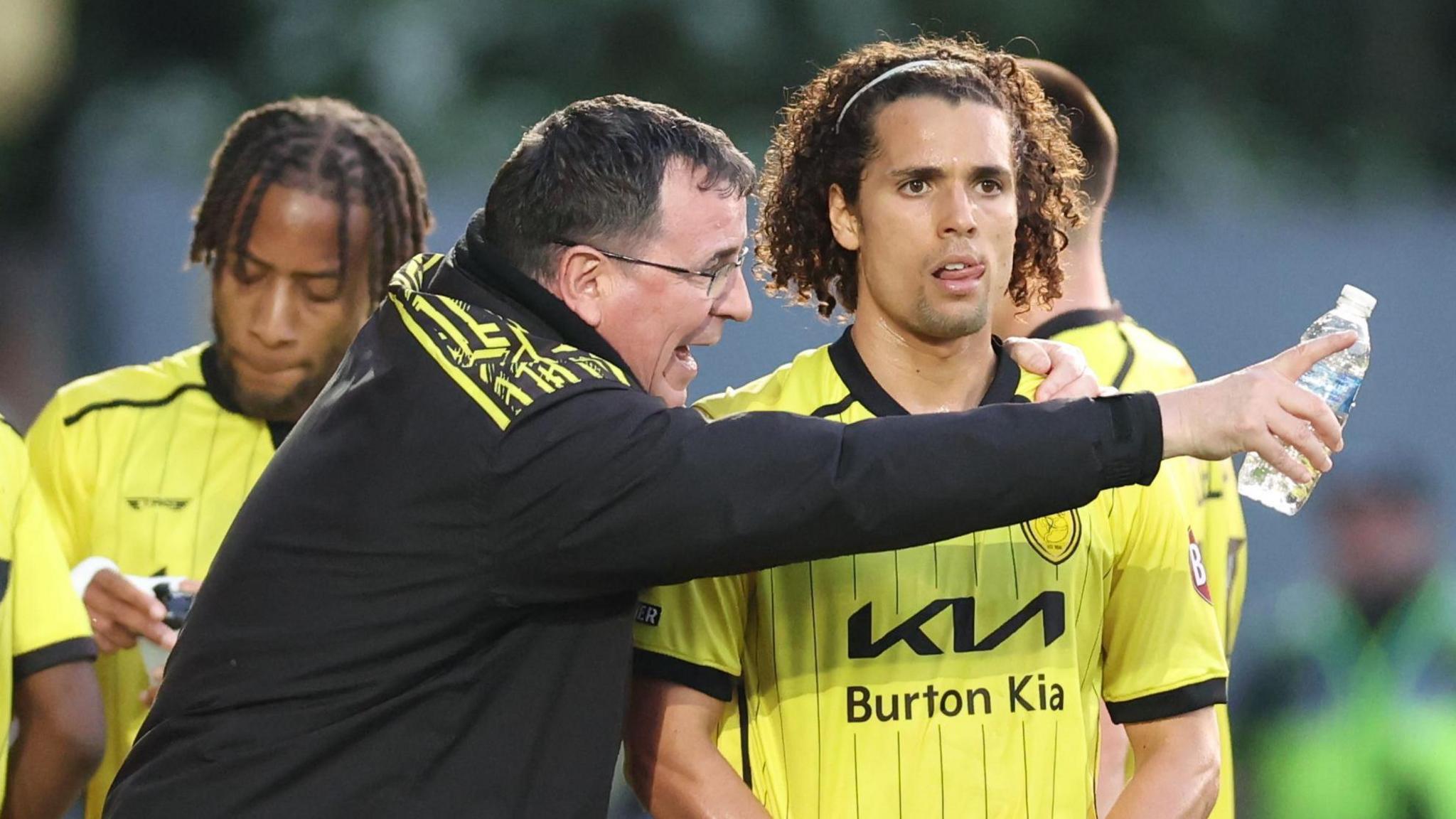 Gary Bowyer gives instructions to Burton's Charlie Webster