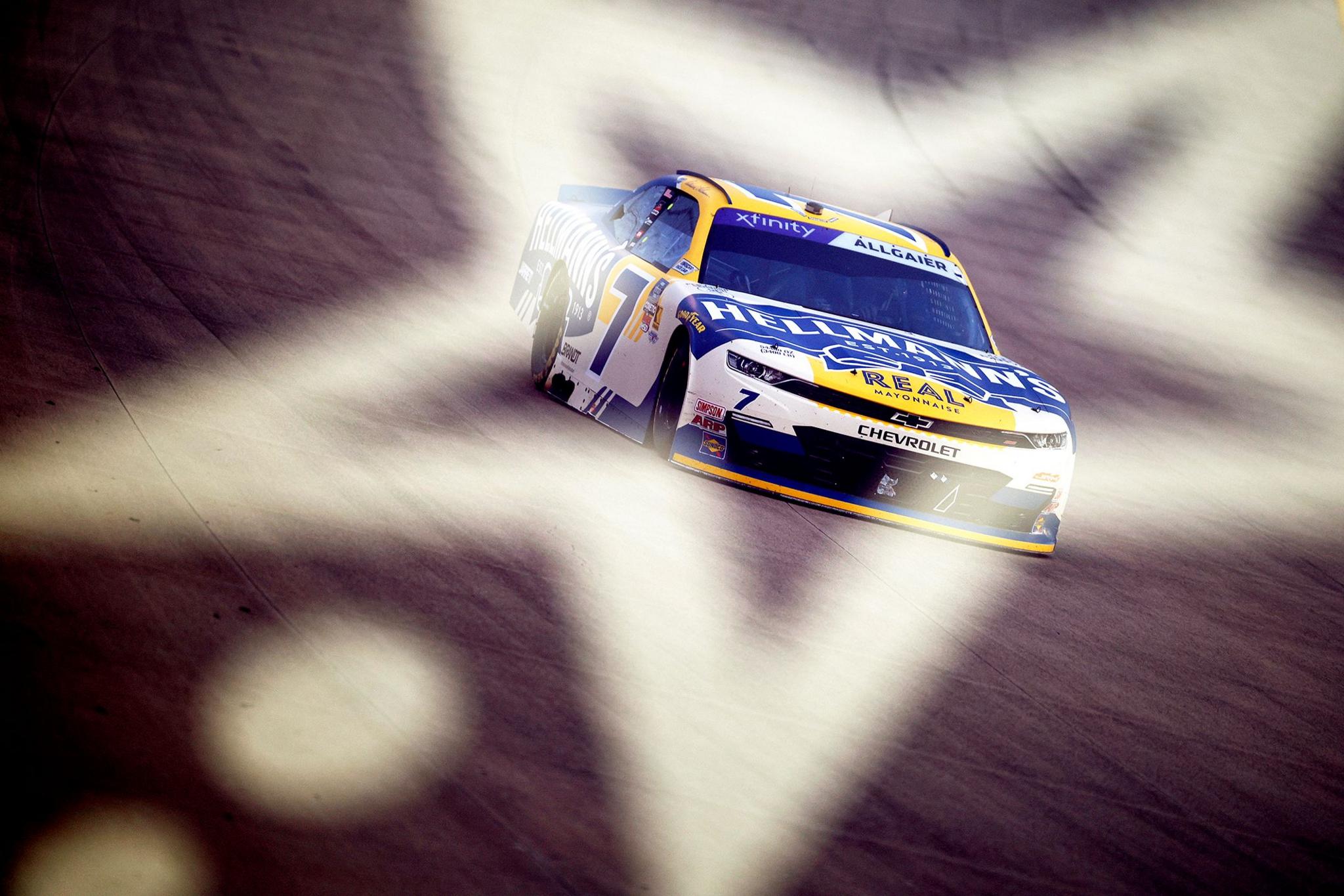 Hellmann's Chevrolet's Justin Allgaier, drives during the NASCAR Xfinity Series Tennessee Lottery 250 at Nashville Superspeedway in Lebanon, Tennessee. Photo by Sean Gardner
