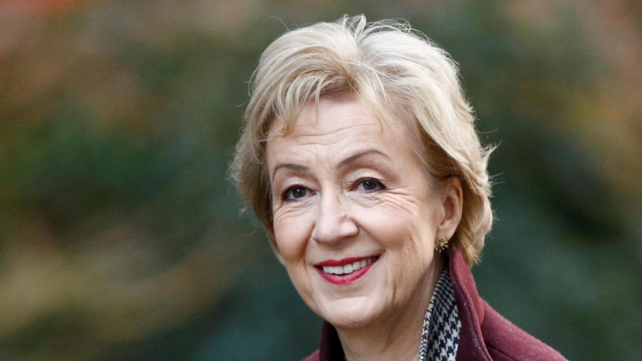 Dame Andrea Leadsom smiling at the camera