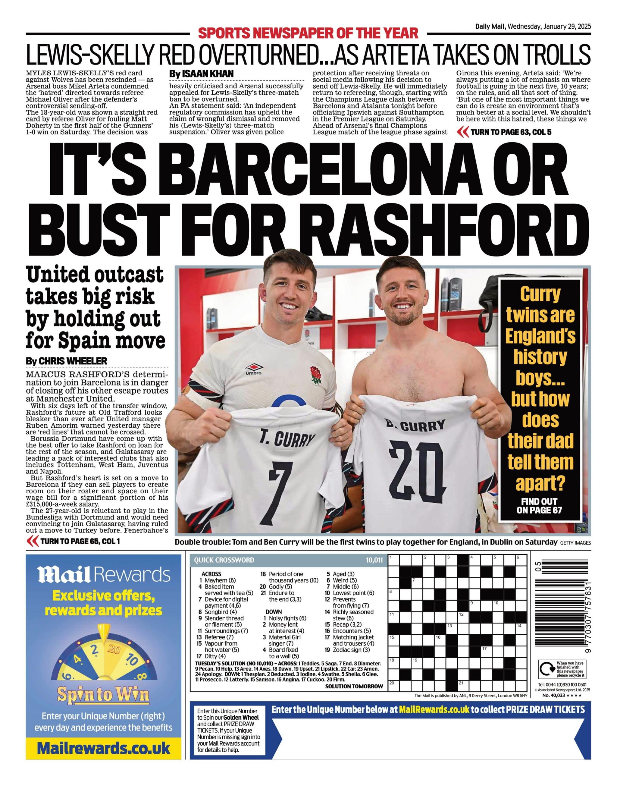 Mail back page