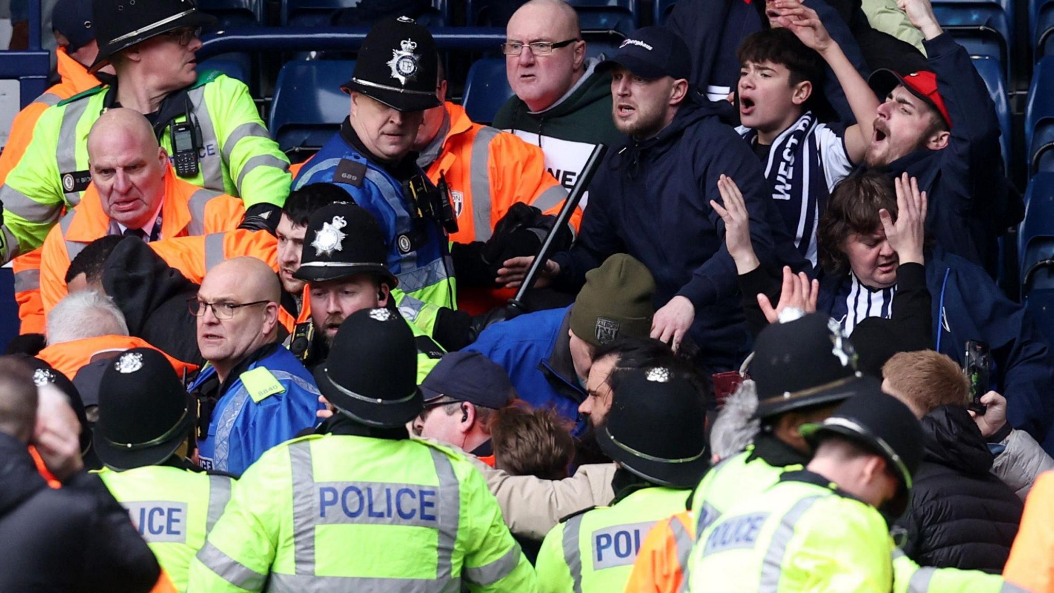 Police at West Brom v Wolves