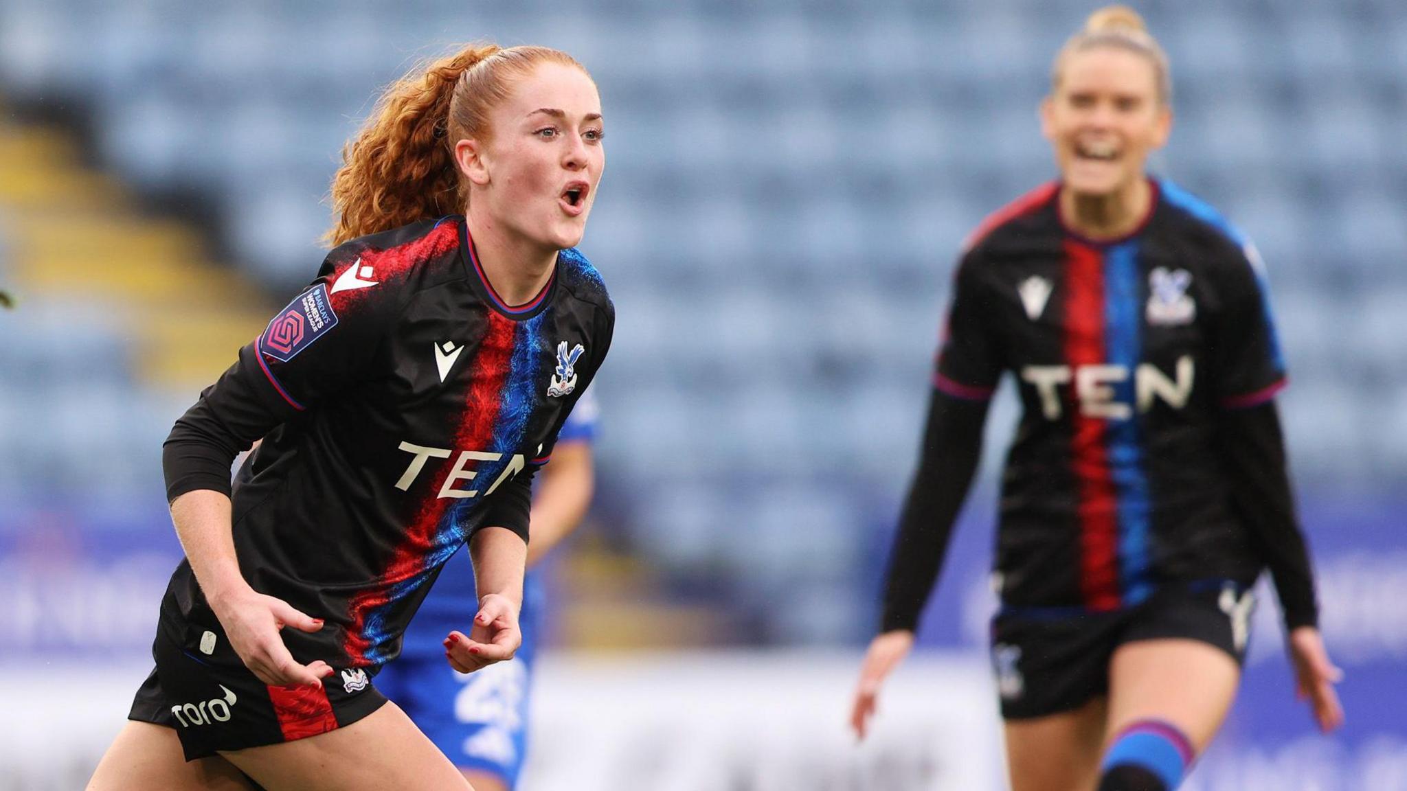 Annabel Blanchard of Crystal Palace celebrates after scoring against Leicester