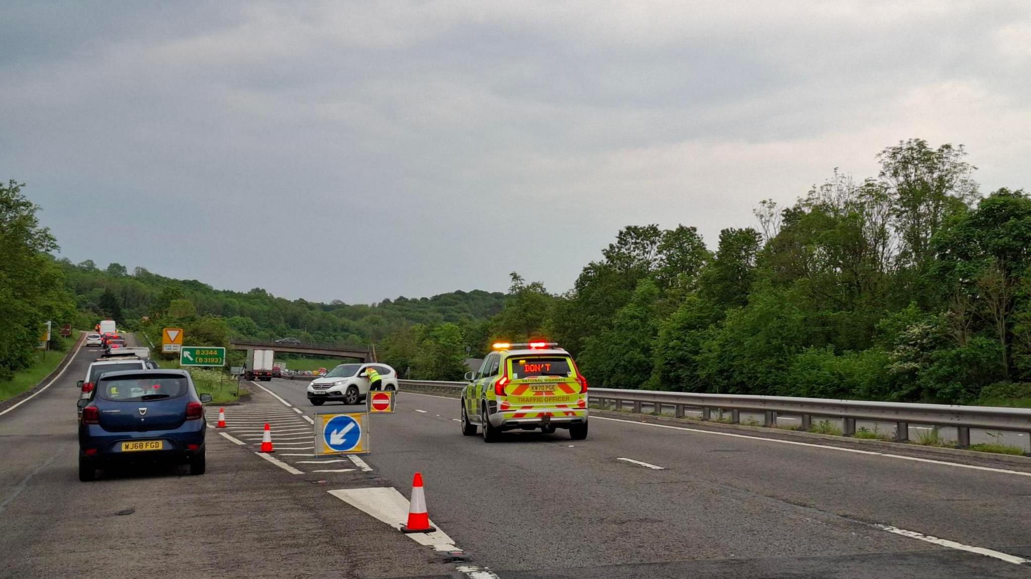 Emergency vehicle on A38