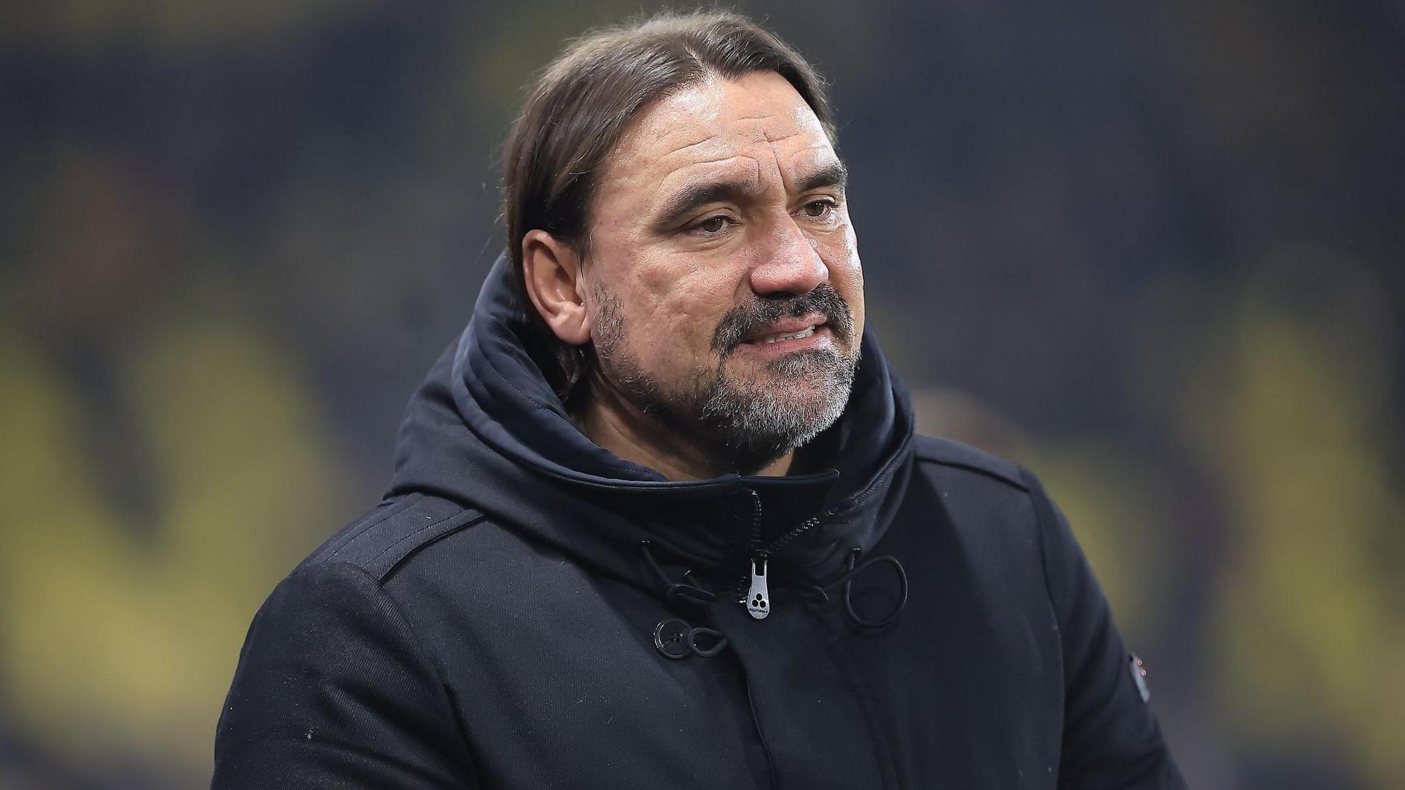 A smiling Leeds United boss Daniel Farke.