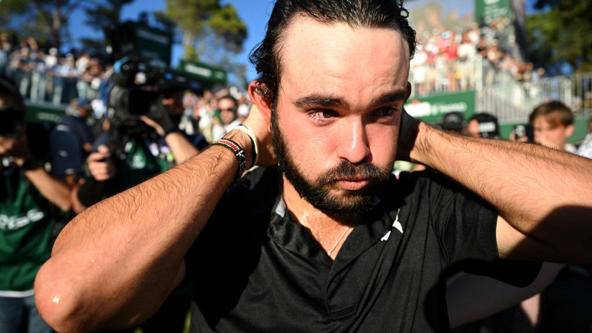 Angel Hidalgo celebrates winning the Spanish Open