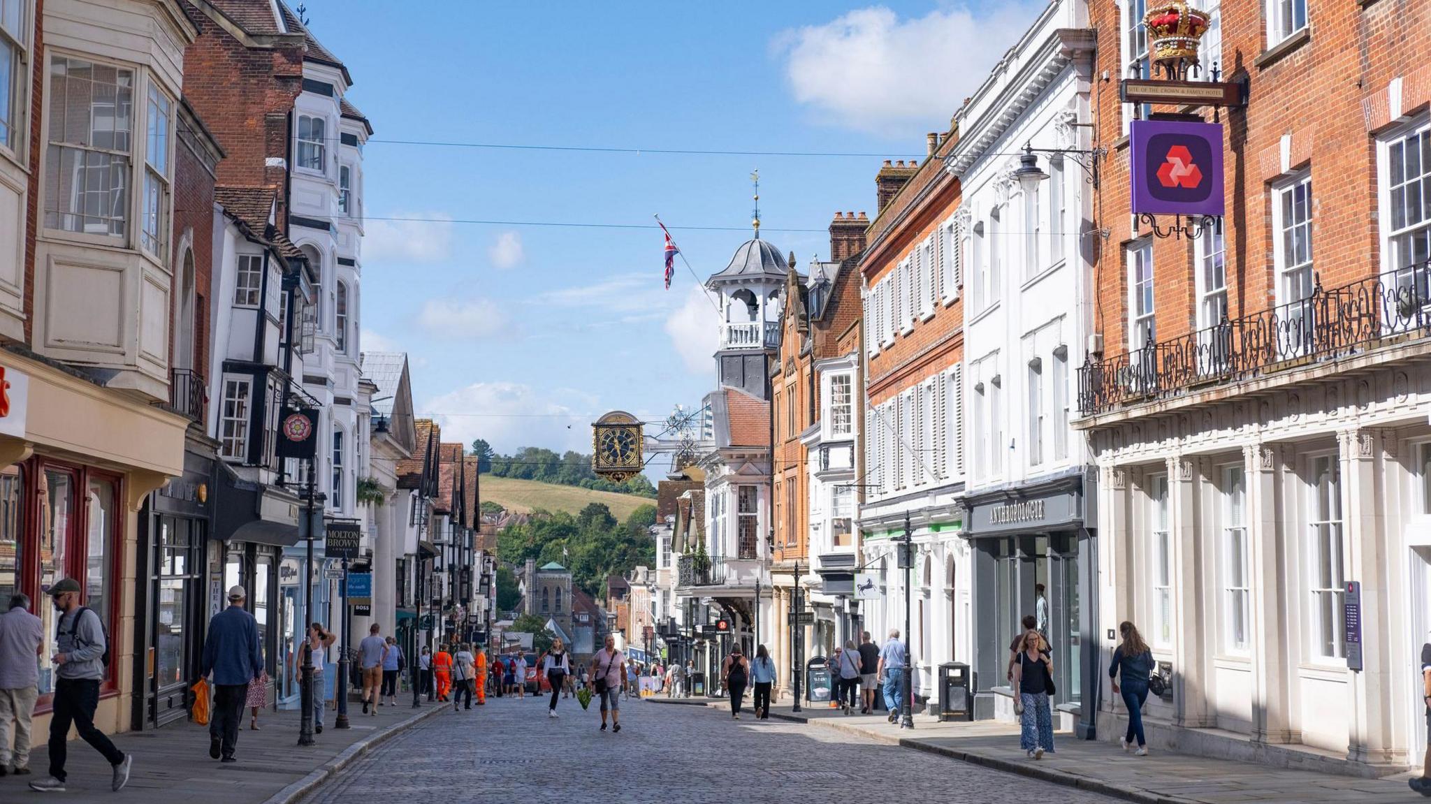 A generic picture of Guildford High Street.