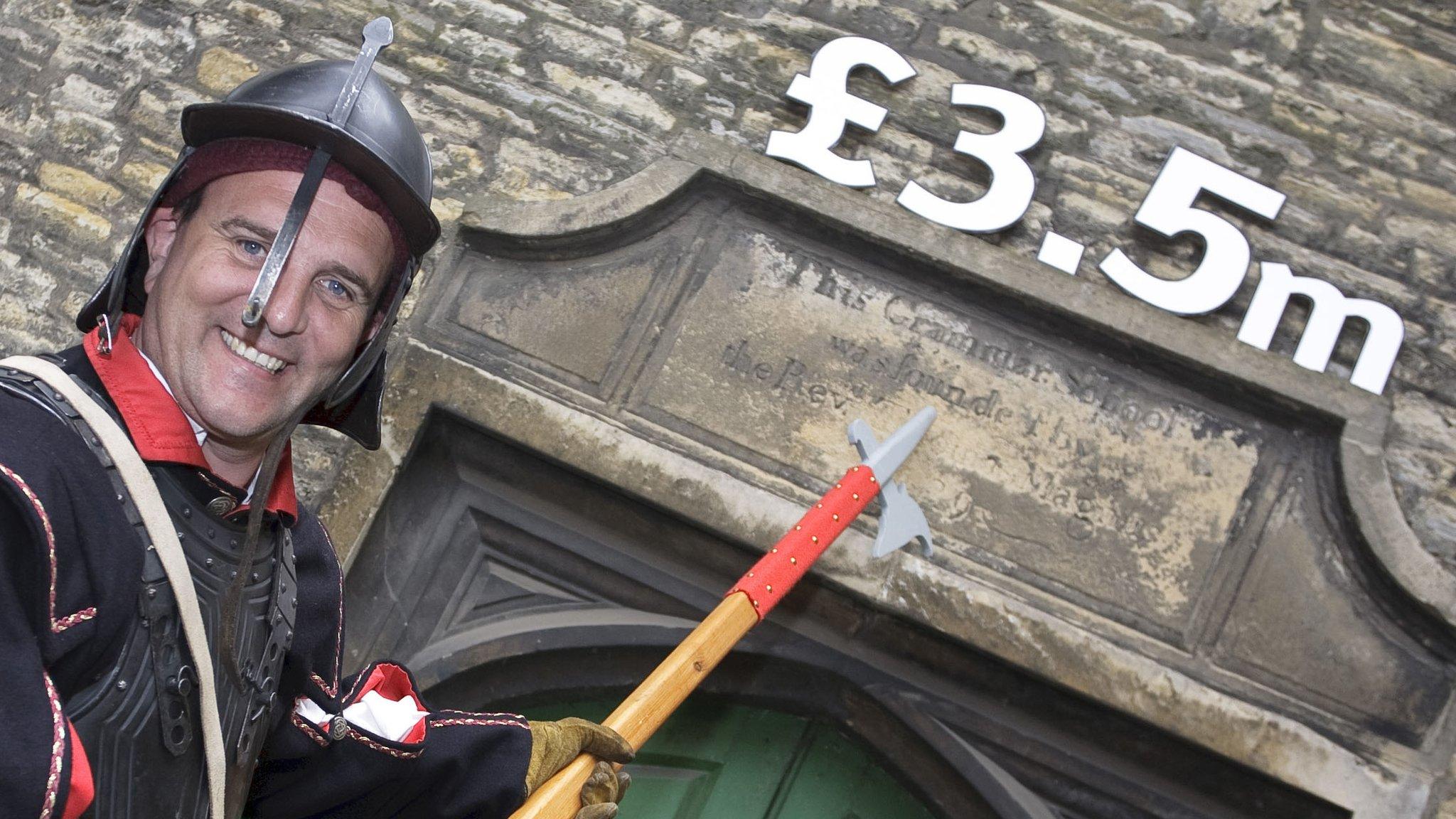 Sealed Knot member Robert Crookes at the Old Magnus Buildings, Newark