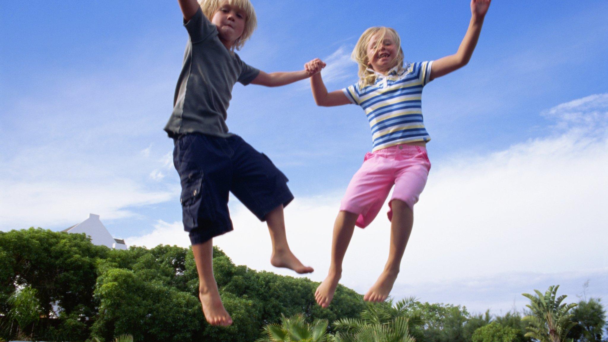 Kids on trampoline