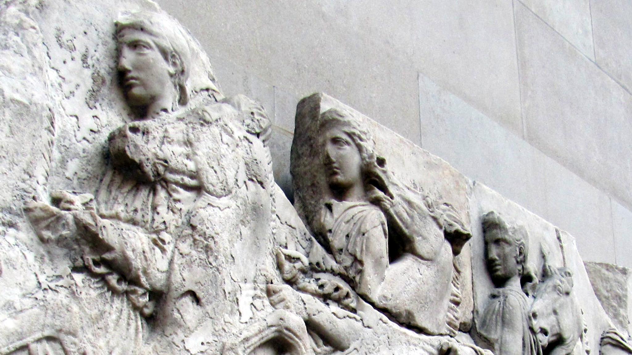 Horsemen on the {Parthenon frieze in the British Museum