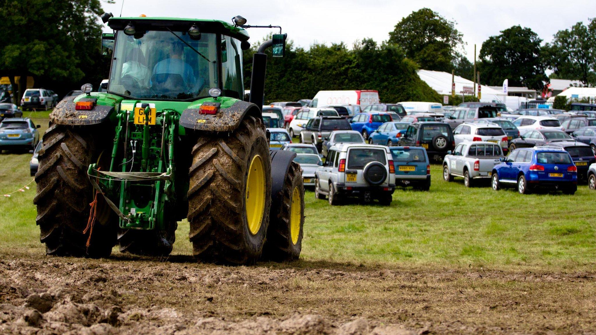 Muddy car parks at the Kent County Show