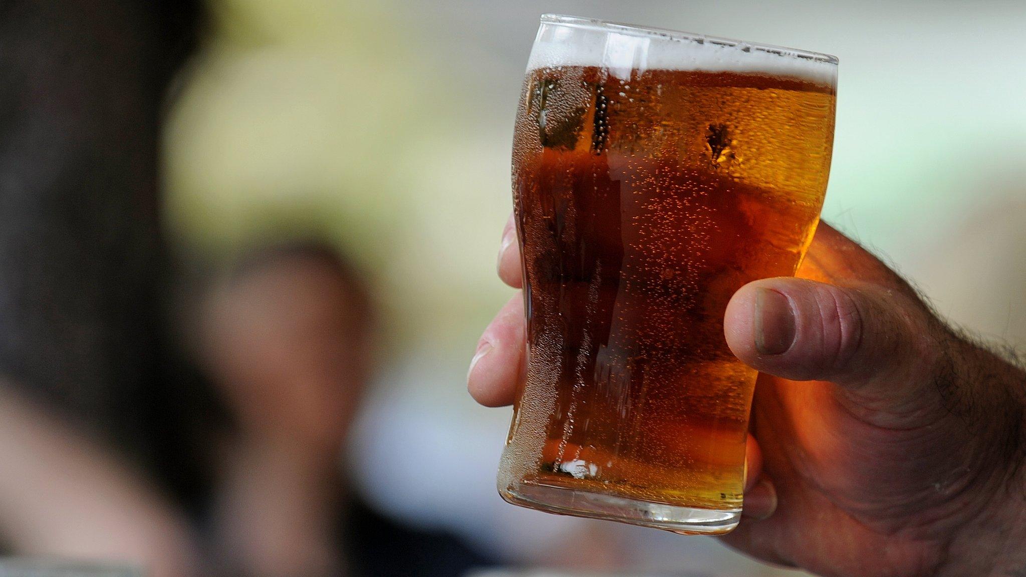 Beer at a city bar