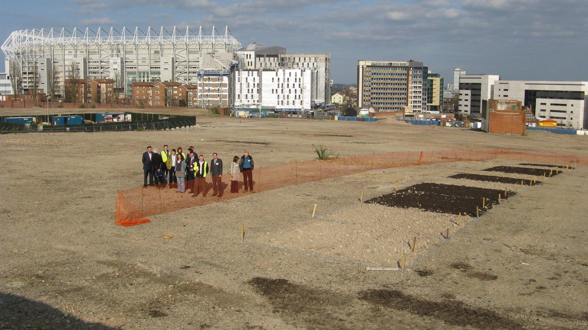 Science Central carbon capture gardens (on right) and borehole (on left)