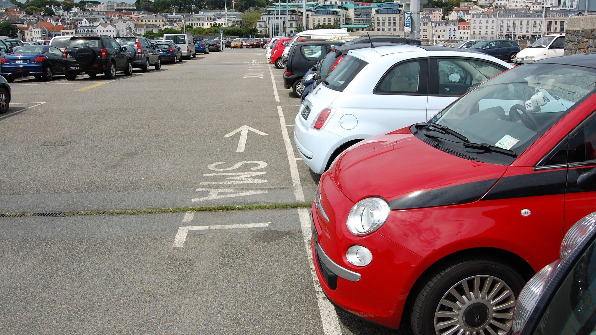 Small car parking on St Peter Port's North Beach