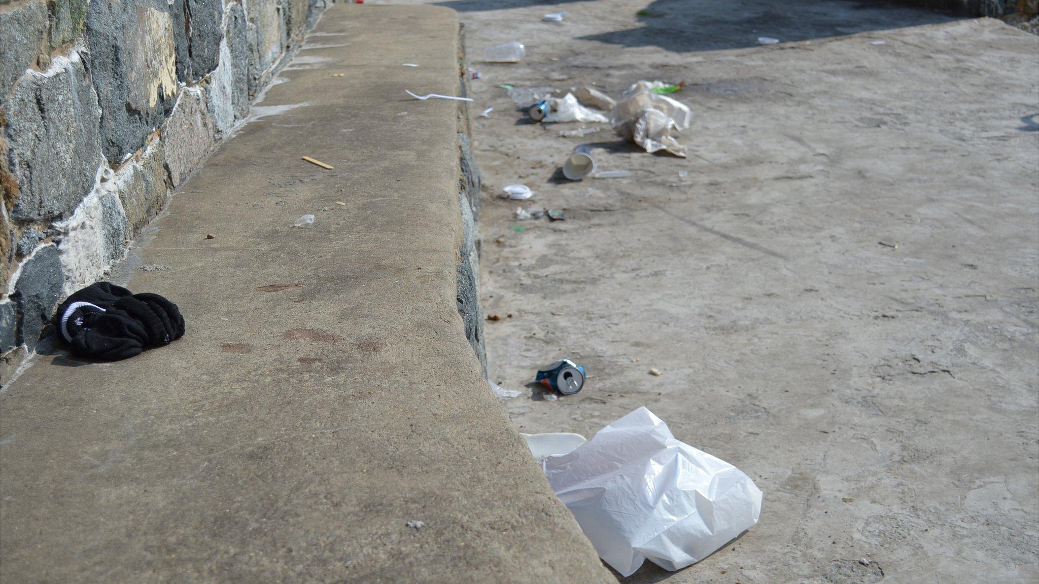 Litter along Guernsey's coast