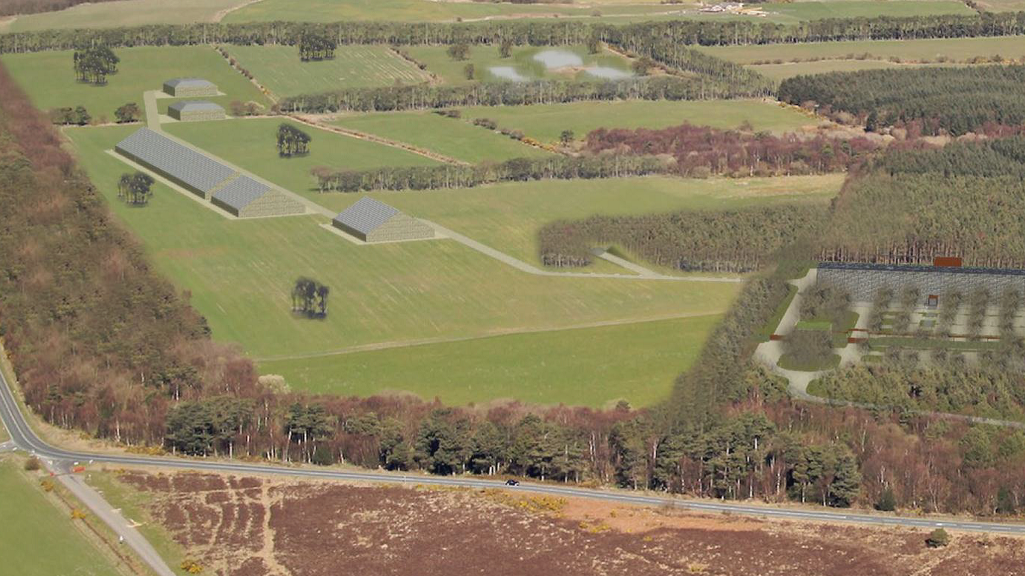 Artist's impression of mine buildings site