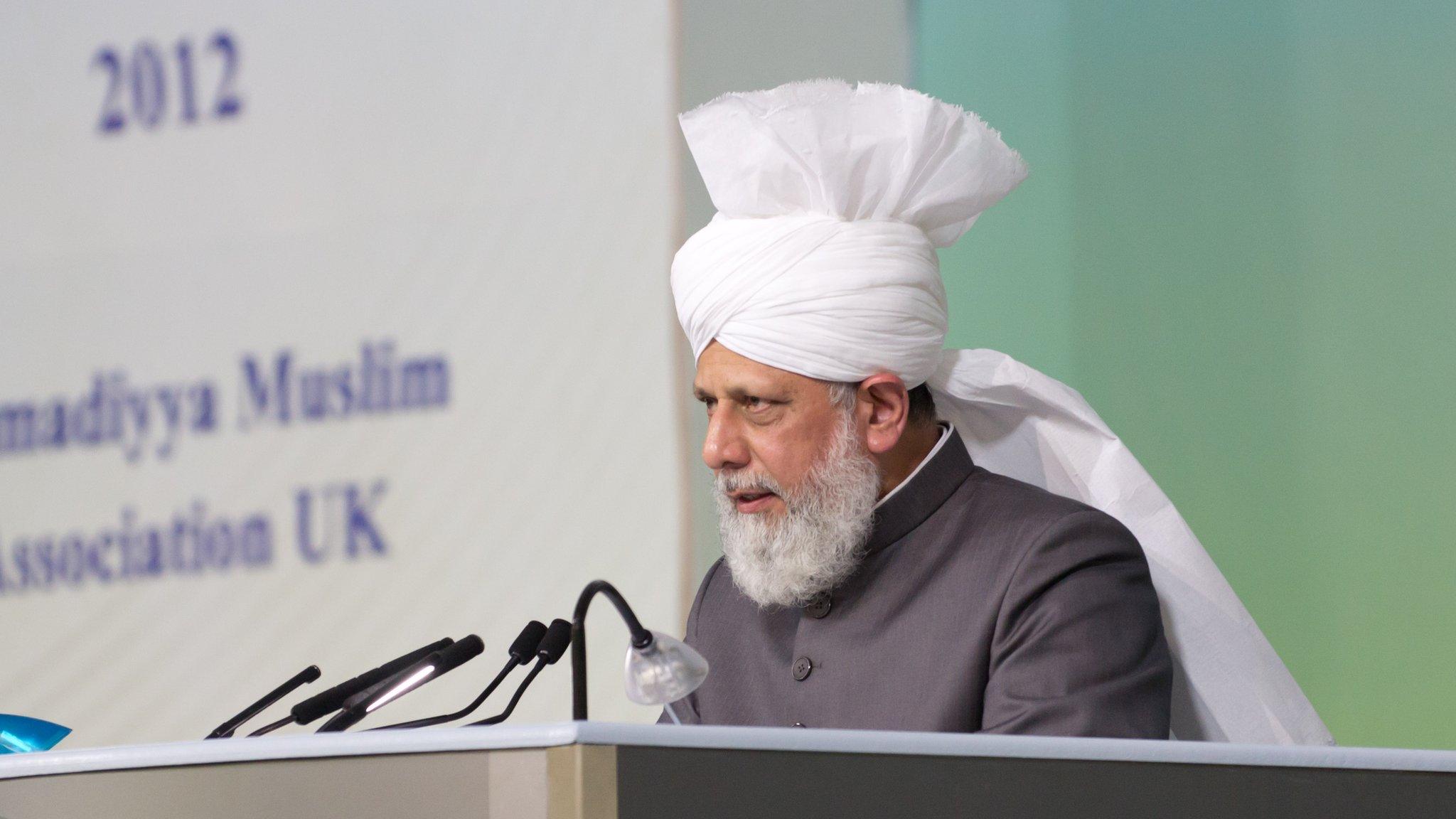 His Holiness Hadhrat Mirza Masroor Ahmad, who addressed the three-day convention