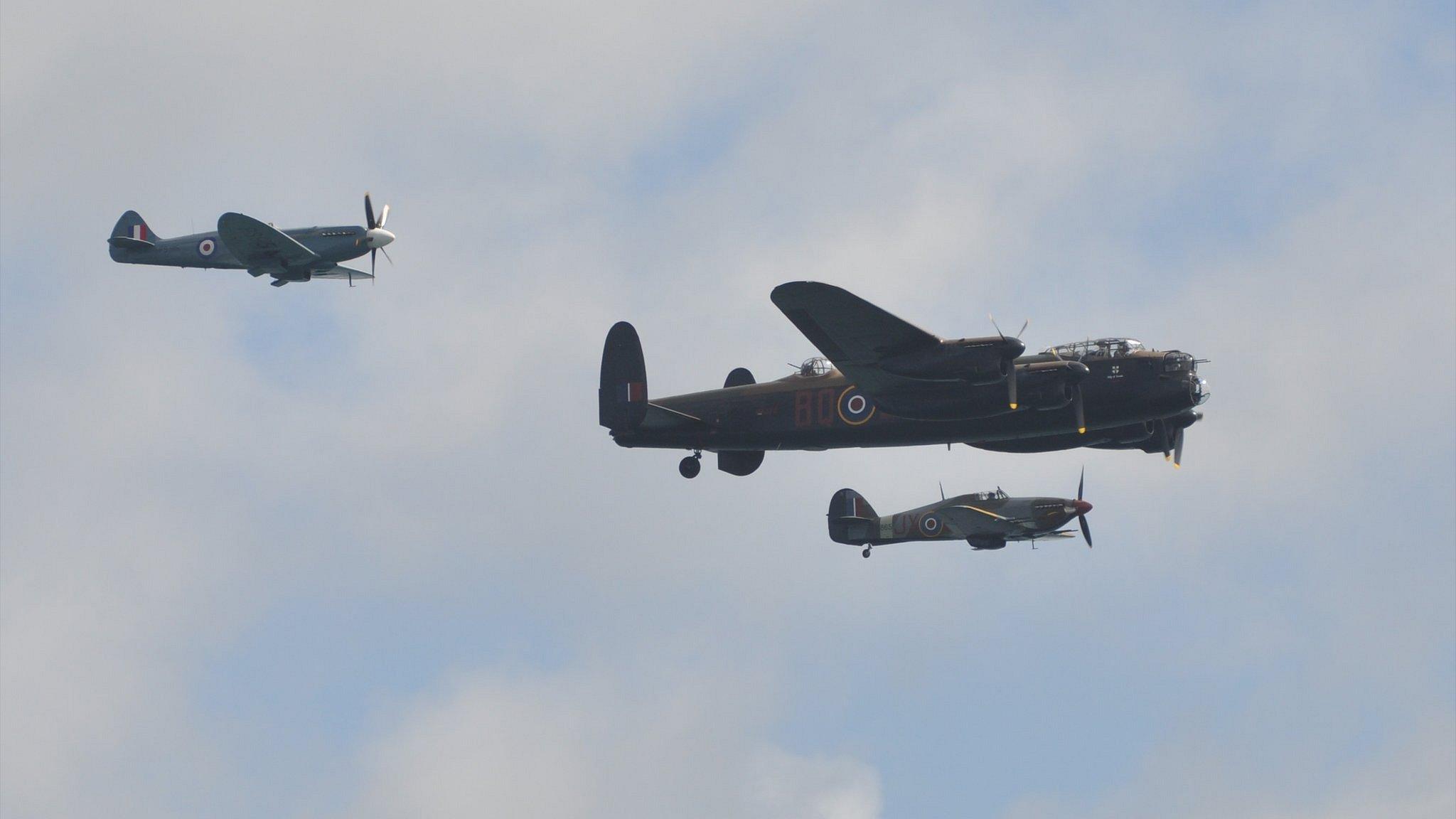 Battle of Britain Memorial Flight displays over Guernsey