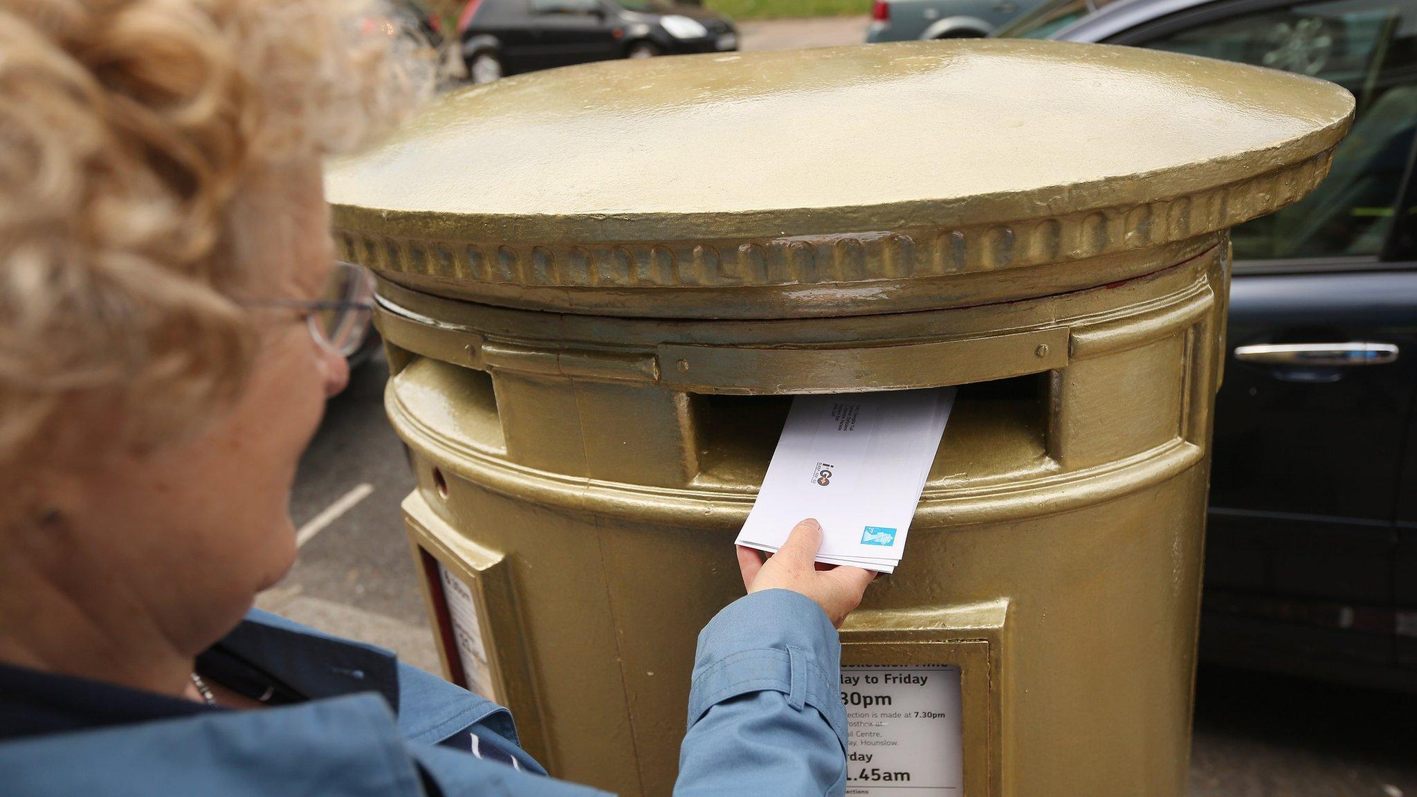 Gold post box