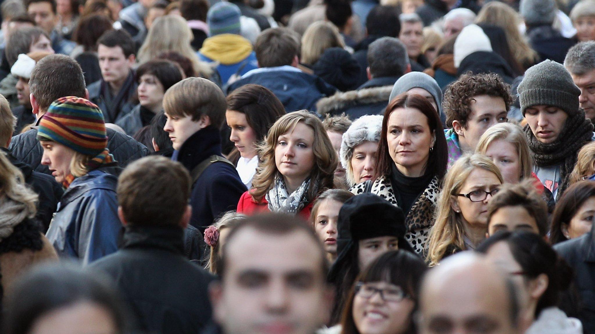 Crowd of shoppers