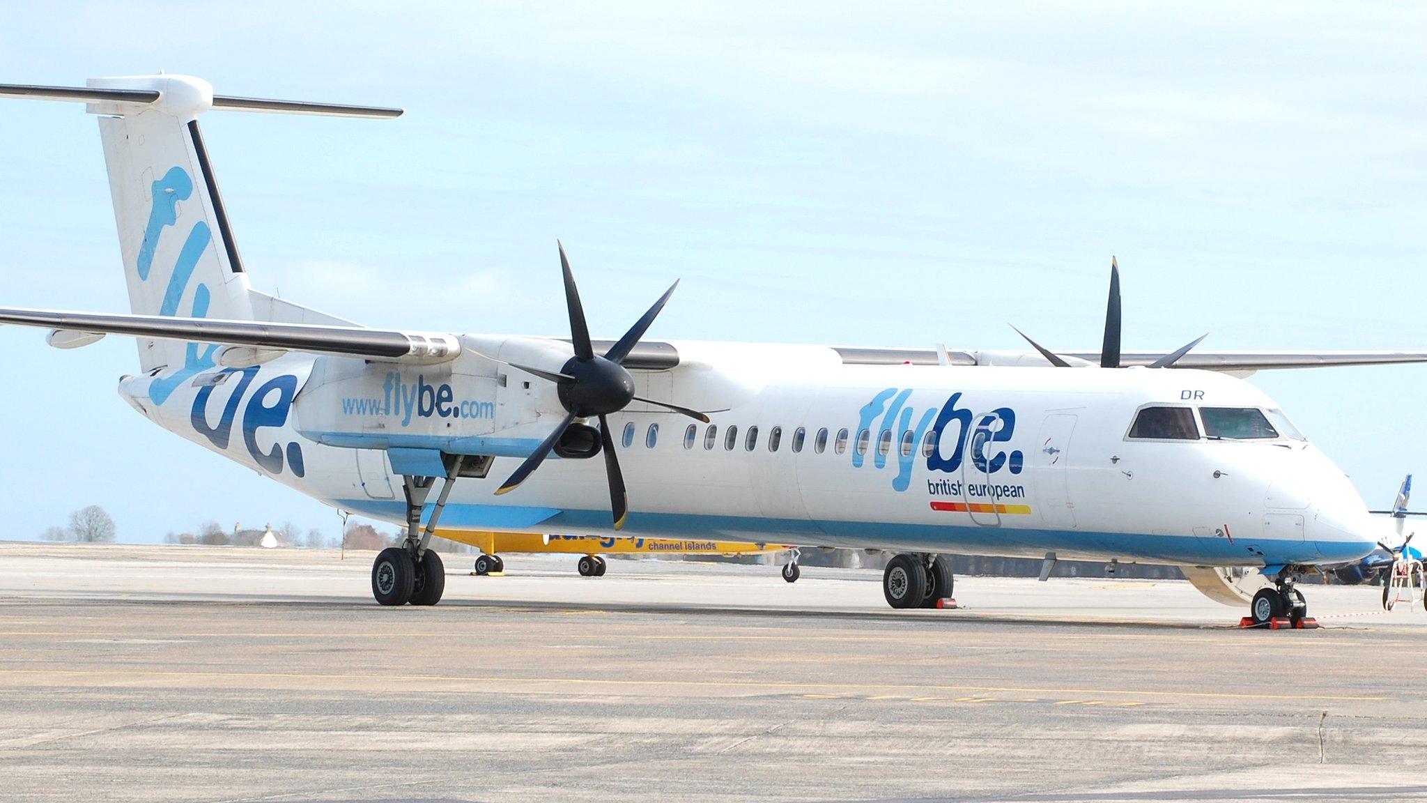 Flybe aircraft at Guernsey airport