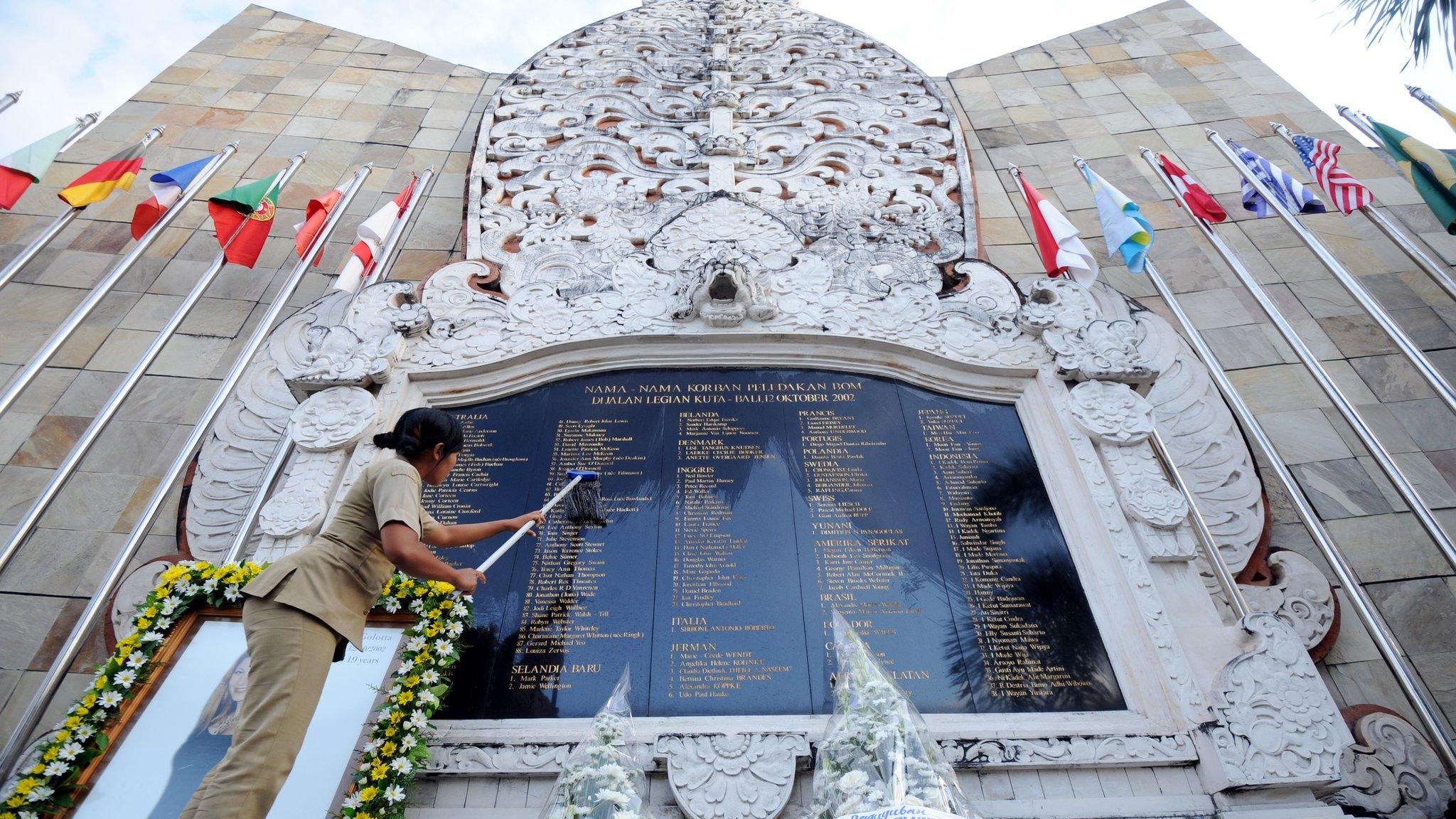 File photo: Monument for Bali bombing victims in Bali, 12 October 2011