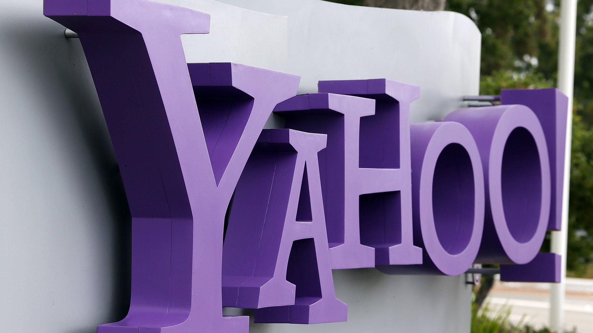 Yahoo sign outside its headquarters