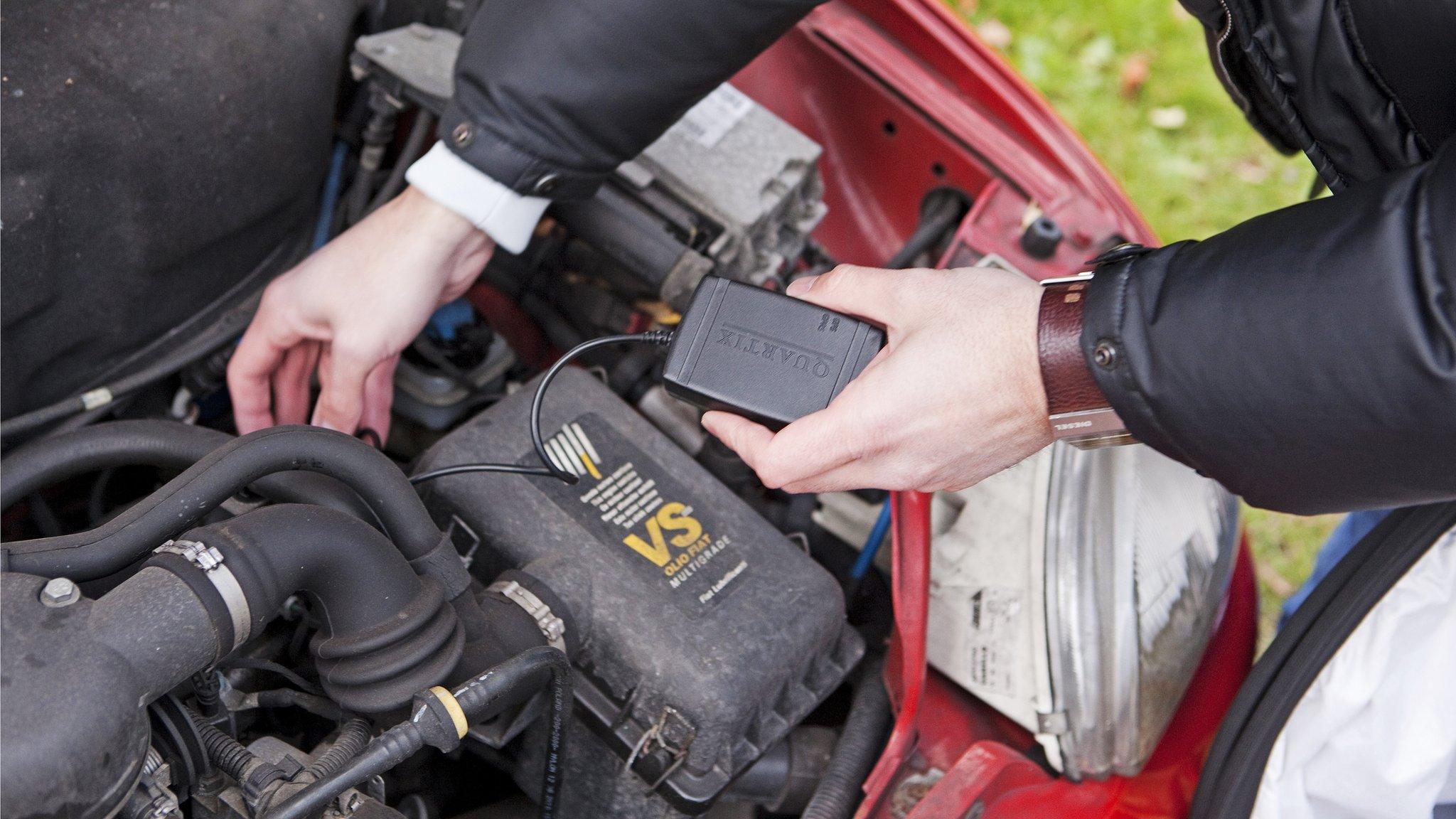 Black box installed in car engine