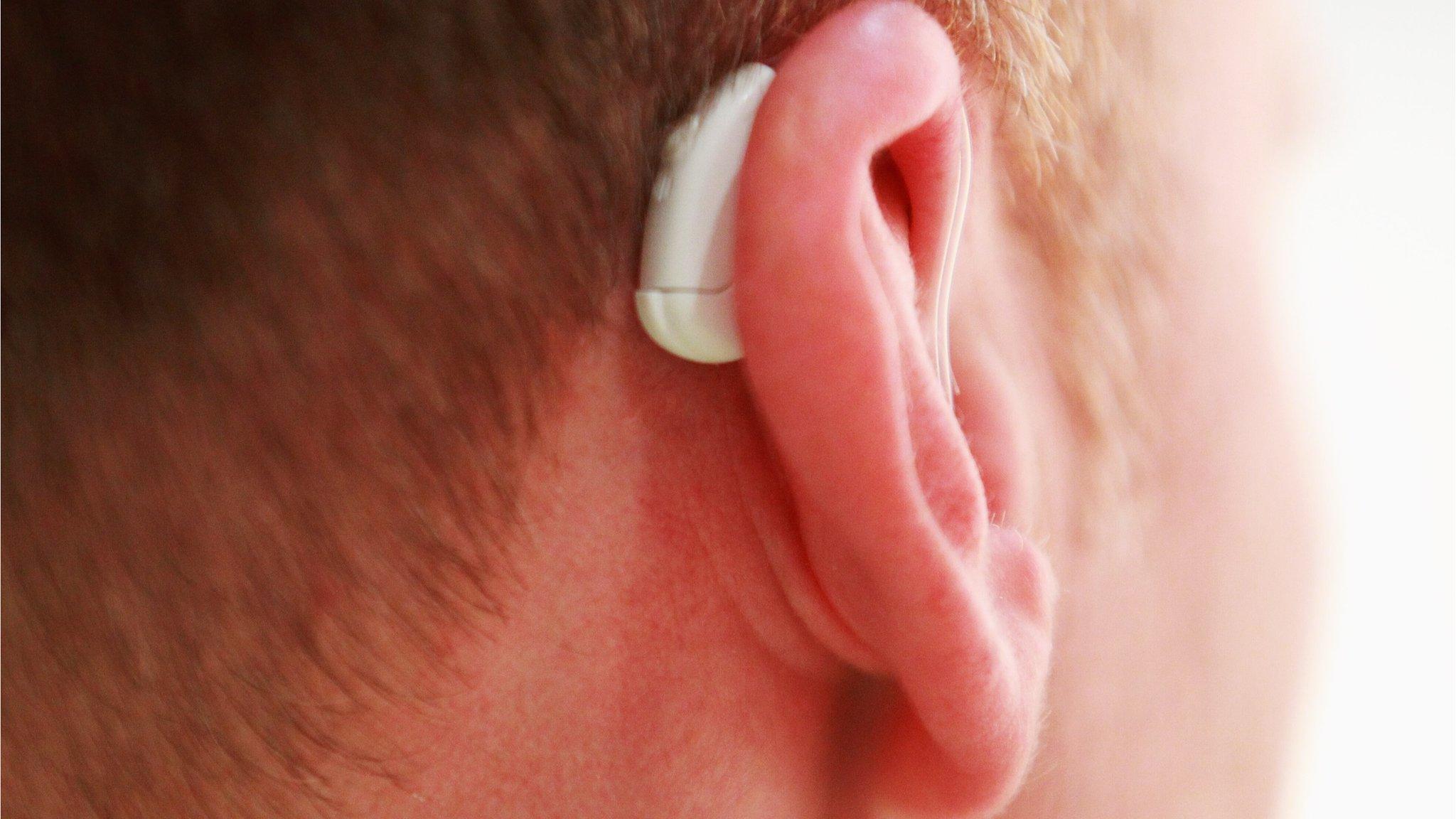 Man wearing hearing aid