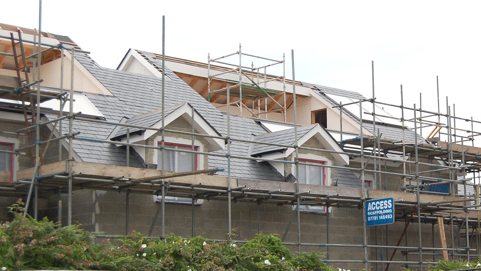 Houses under construction in Guernsey