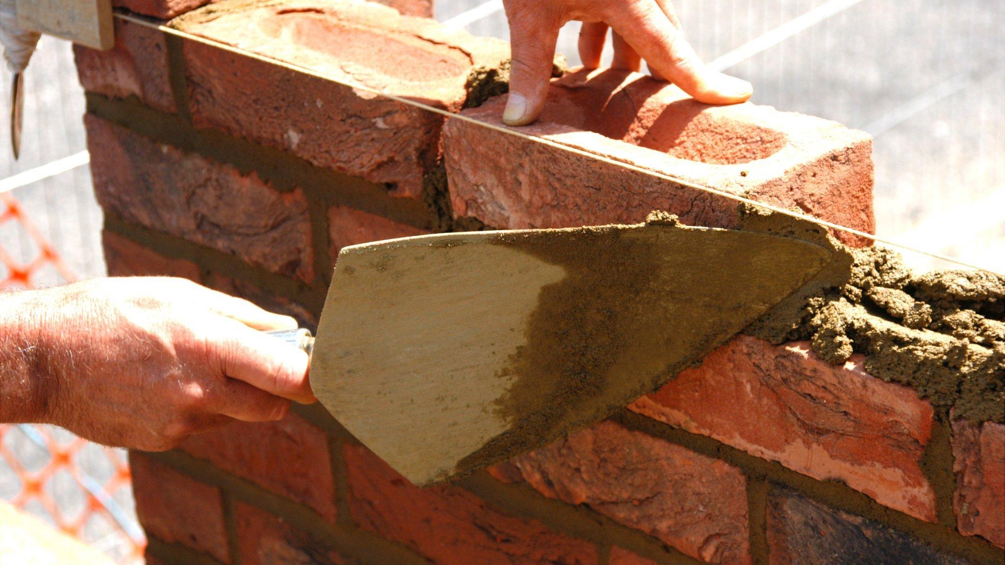 Bricklayer at work