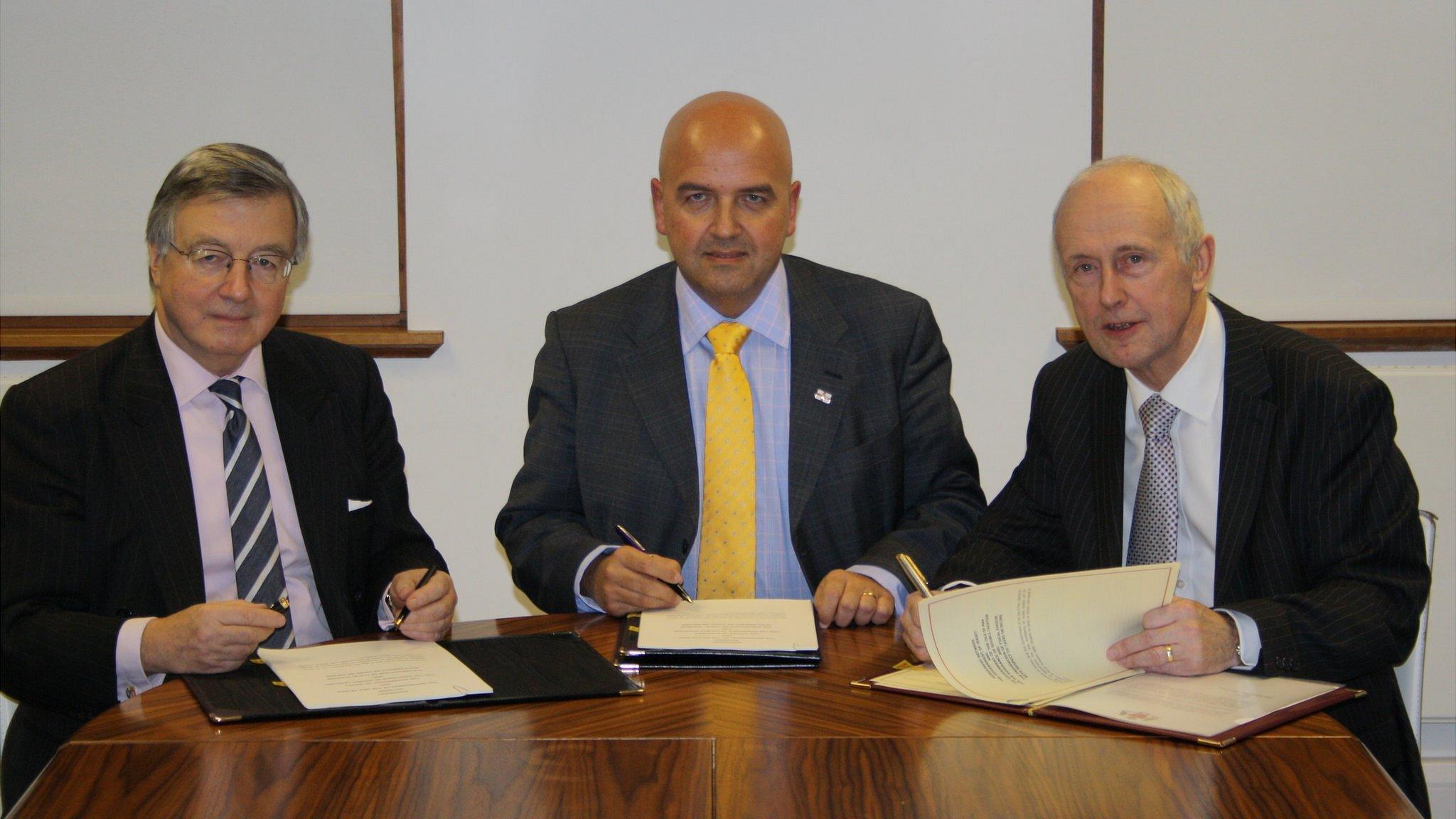 Jersey's Assistant Chief Minister Sir Philip Bailhache, Guernsey's Deputy Chief Minister Jonathan Le Tocq and Isle of Man Treasury Minister Eddie Teare