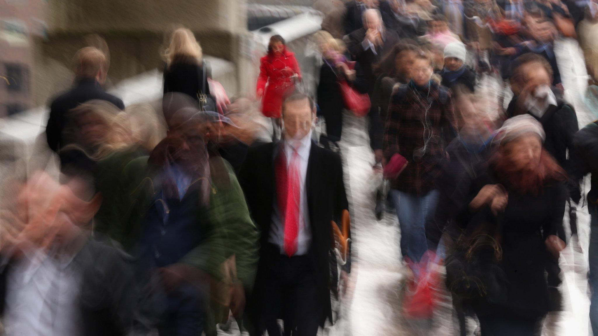 Commuters in the rain