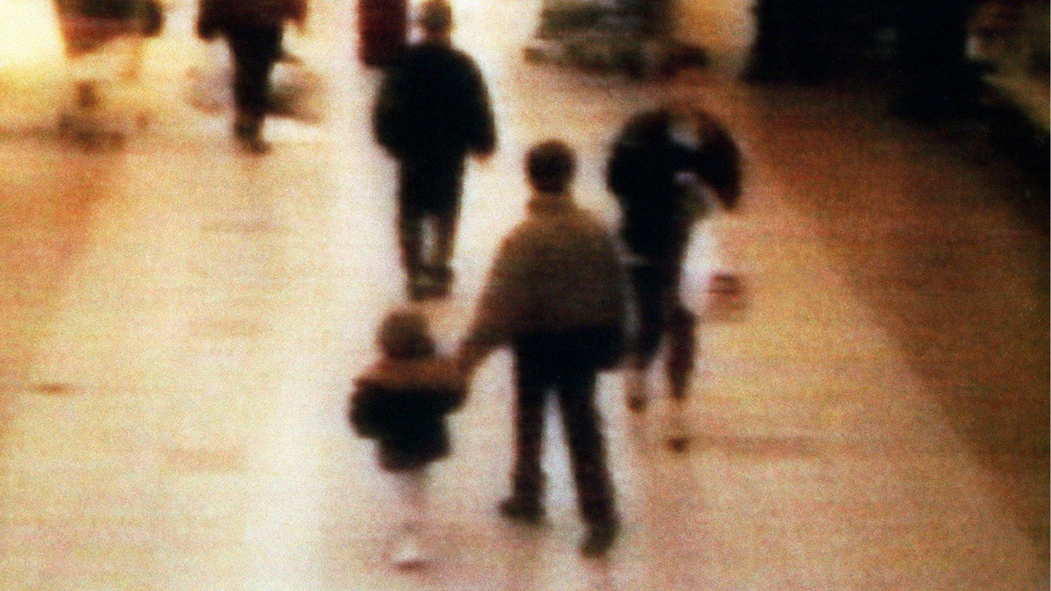 CCTV of James Bulger being led away