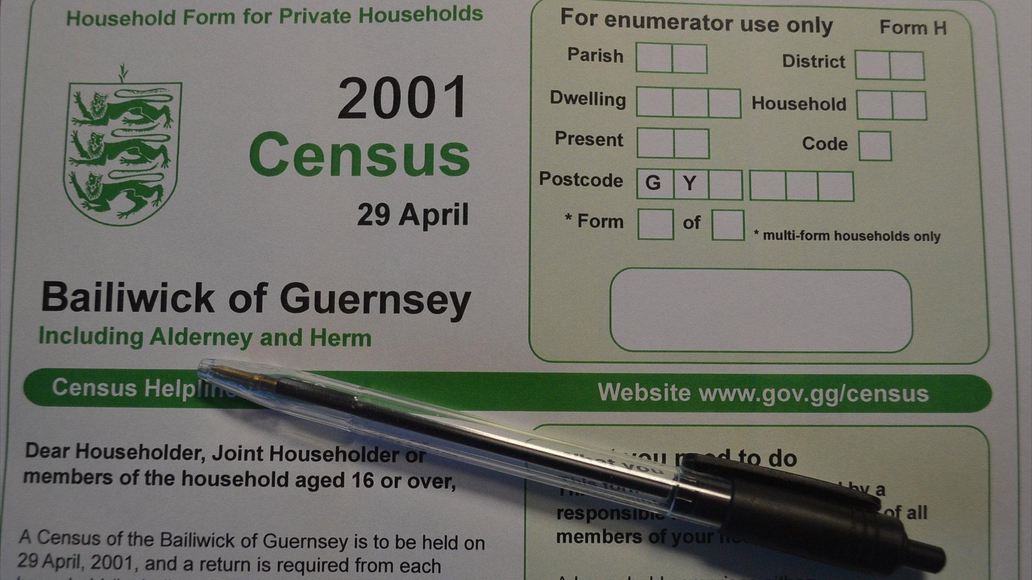 Pen lying on a Guernsey census form